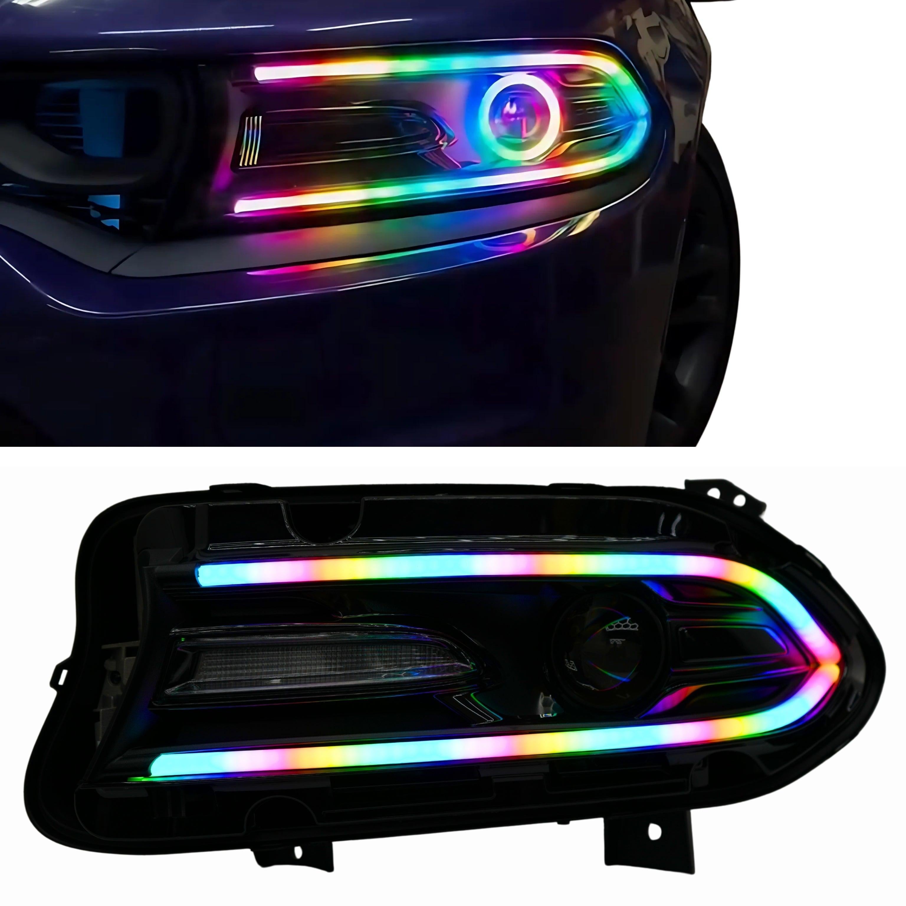 Dodge Charger Flow Series DRL Boards | Diffused LED (2015-2023) – Custom Multicolor LED Lighting by RGB Halo Kits