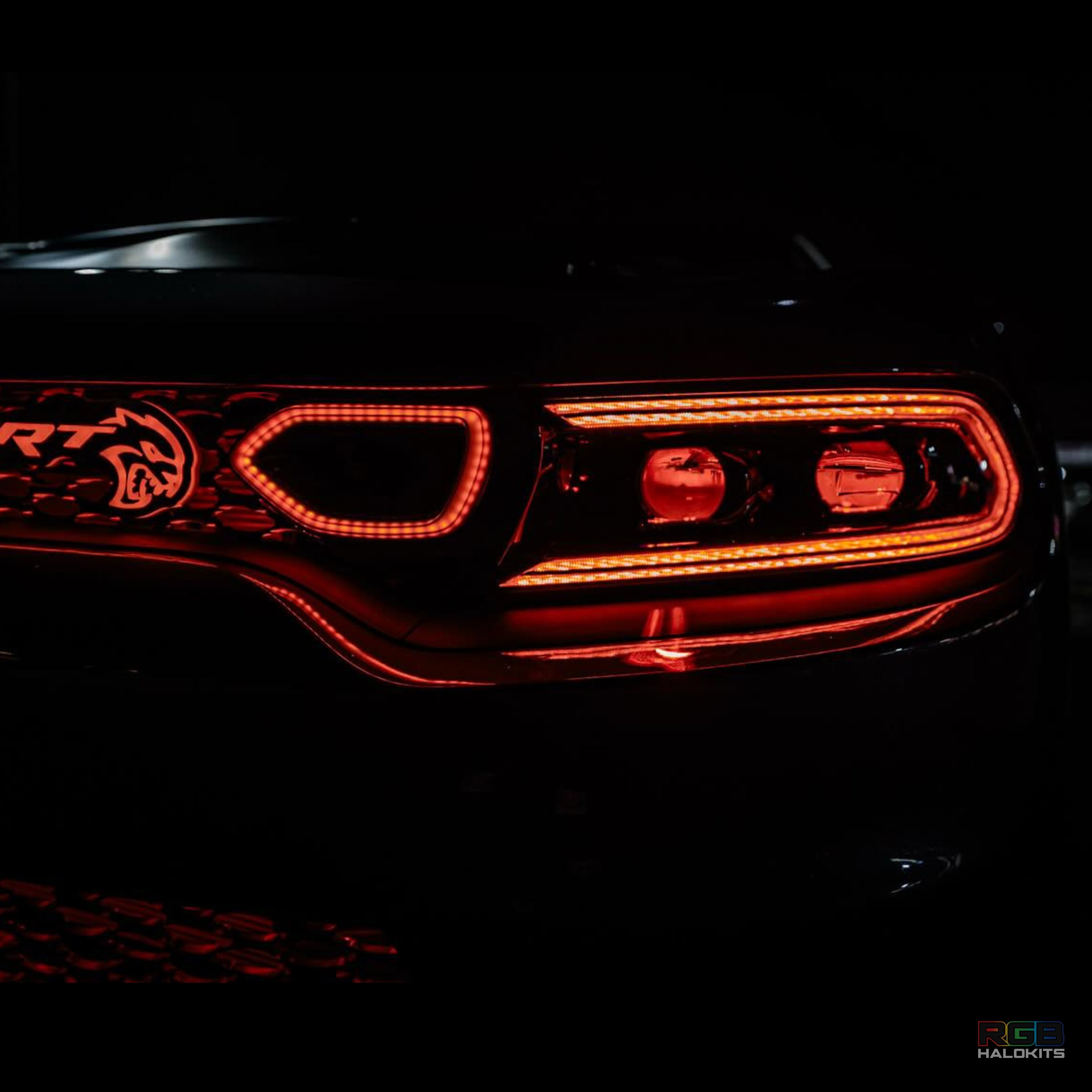Dodge Charger: Multicolor Flow Series LUXX-Series LED Projector Headlights (2015-2023) – Custom Multicolor LED Lighting by RGB Halo Kits
