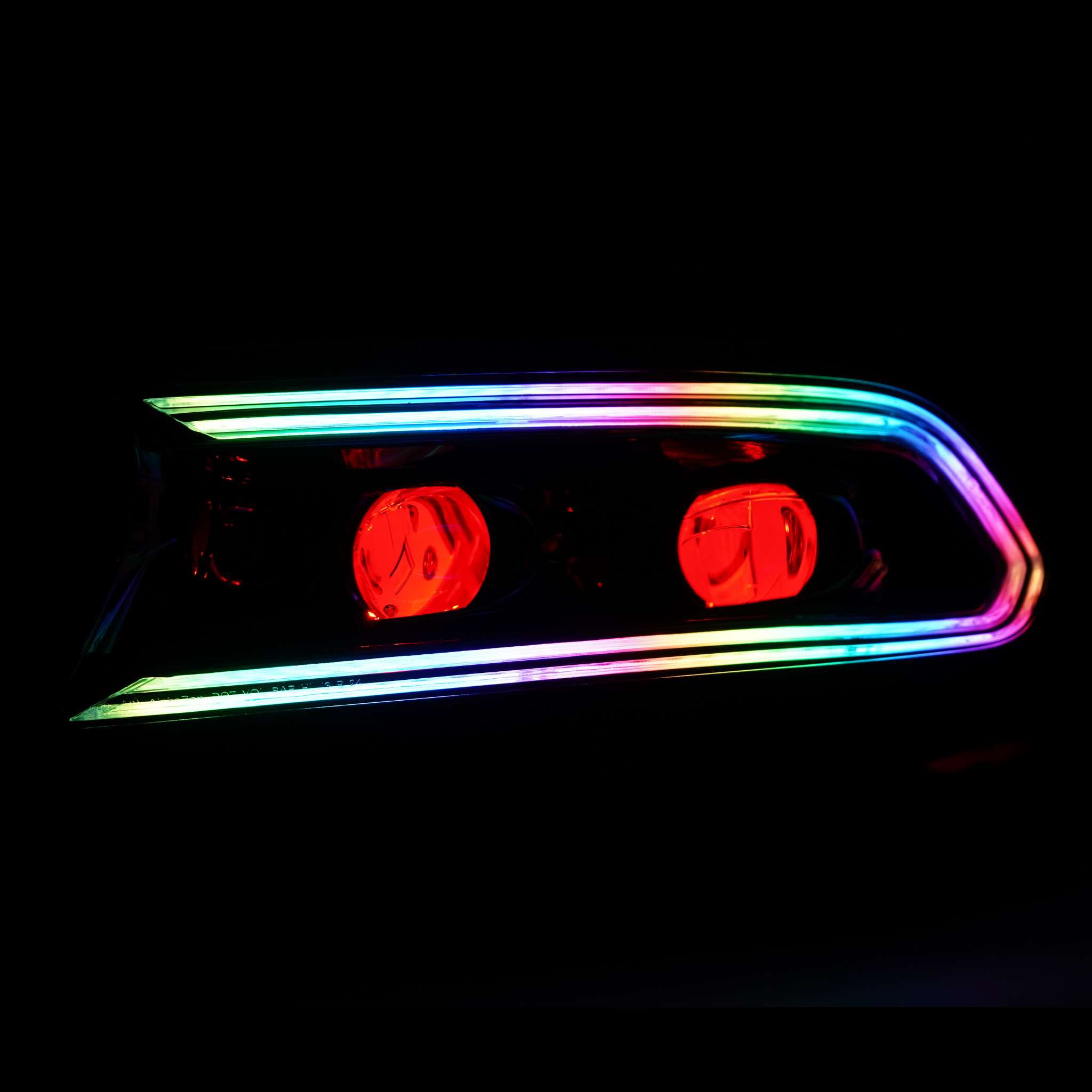 Dodge Charger: Multicolor Flow Series LUXX-Series LED Projector Headlights (2015-2023) – Custom Multicolor LED Lighting by RGB Halo Kits