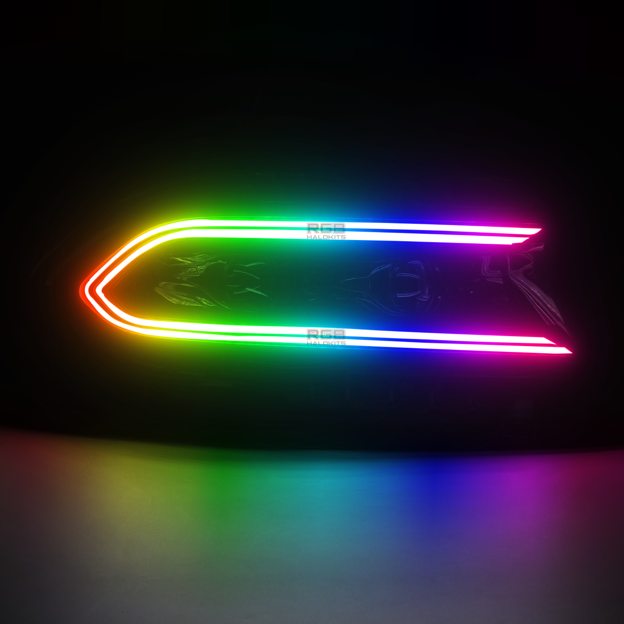 Dodge Charger: Multicolor Flow Series LUXX-Series LED Projector Headlights (2015-2023) – Custom Multicolor LED Lighting by RGB Halo Kits