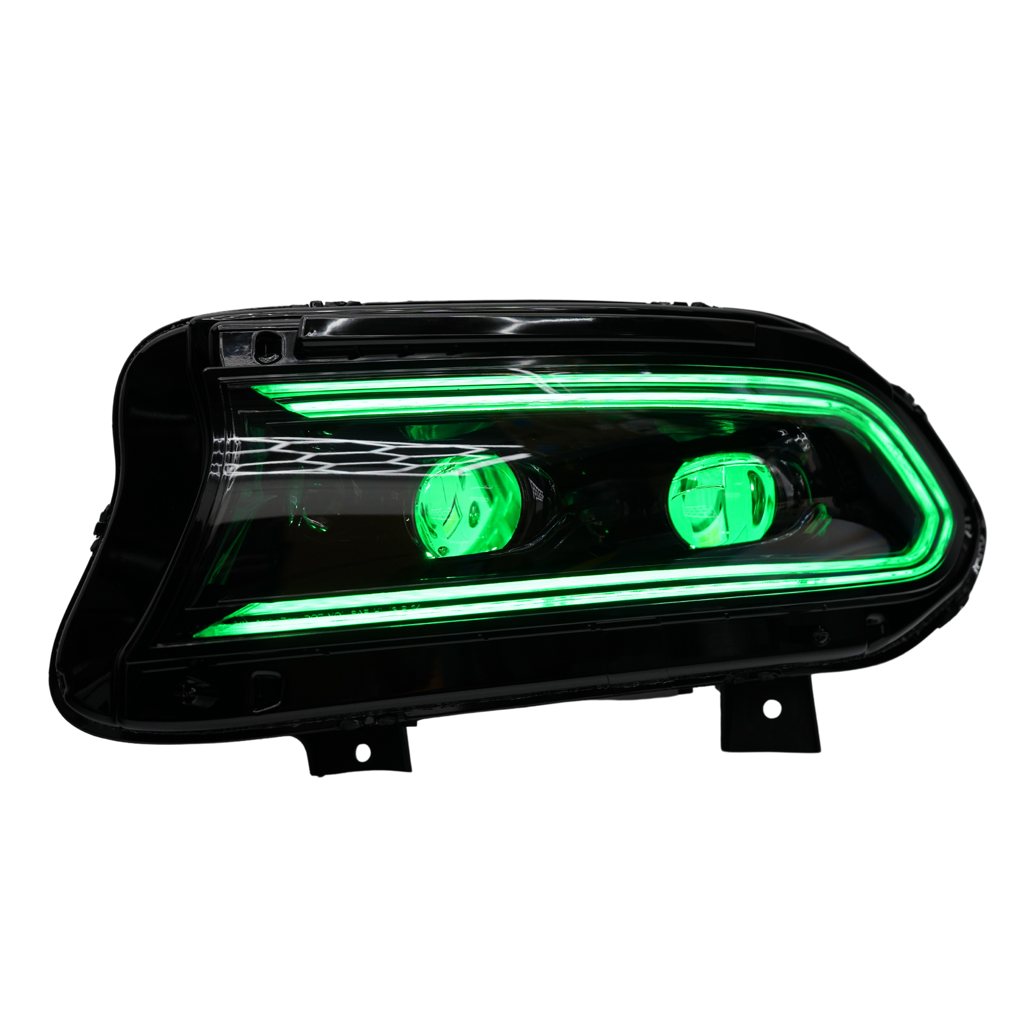 Dodge Charger: Multicolor Flow Series LUXX-Series LED Projector Headlights (2015-2023) – Custom Multicolor LED Lighting by RGB Halo Kits