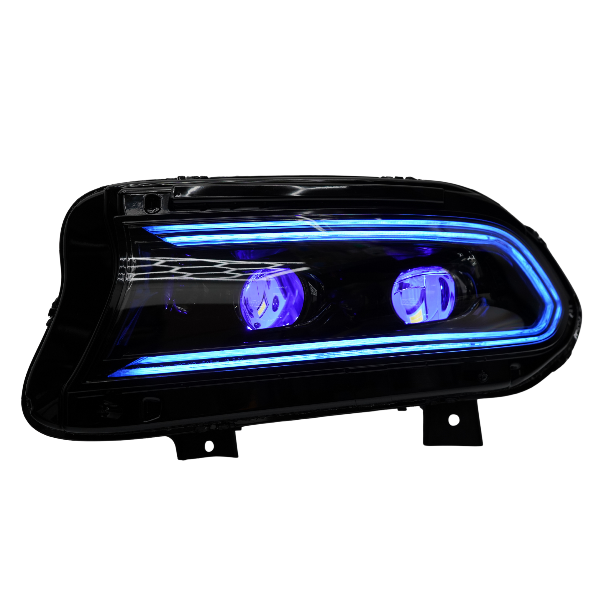 Dodge Charger: Multicolor Flow Series LUXX-Series LED Projector Headlights (2015-2023) – Custom Multicolor LED Lighting by RGB Halo Kits