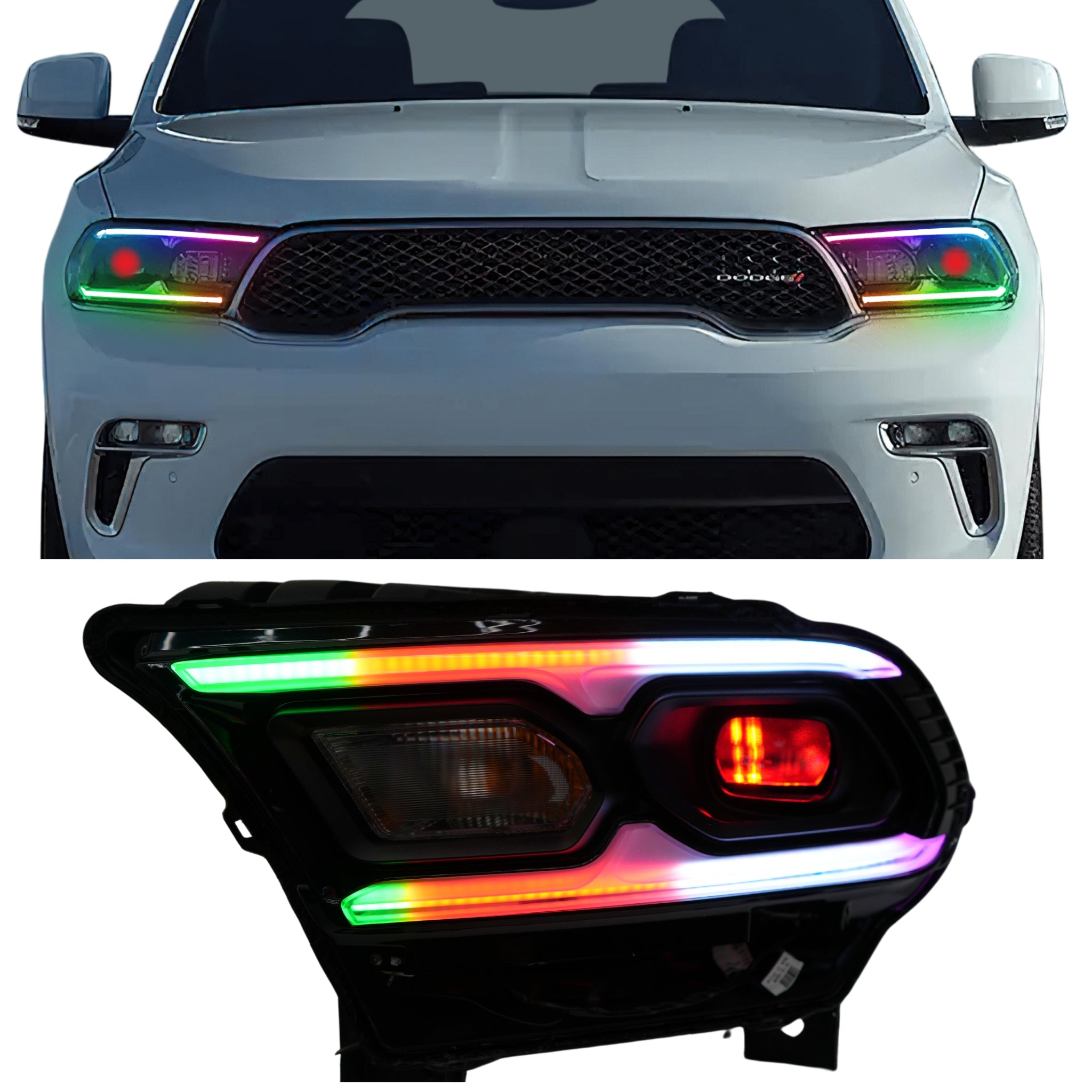 Dodge Durango Multicolor Flow DRL Kit (2021-2025) – Custom Multicolor LED Lighting by RGB Halo Kits