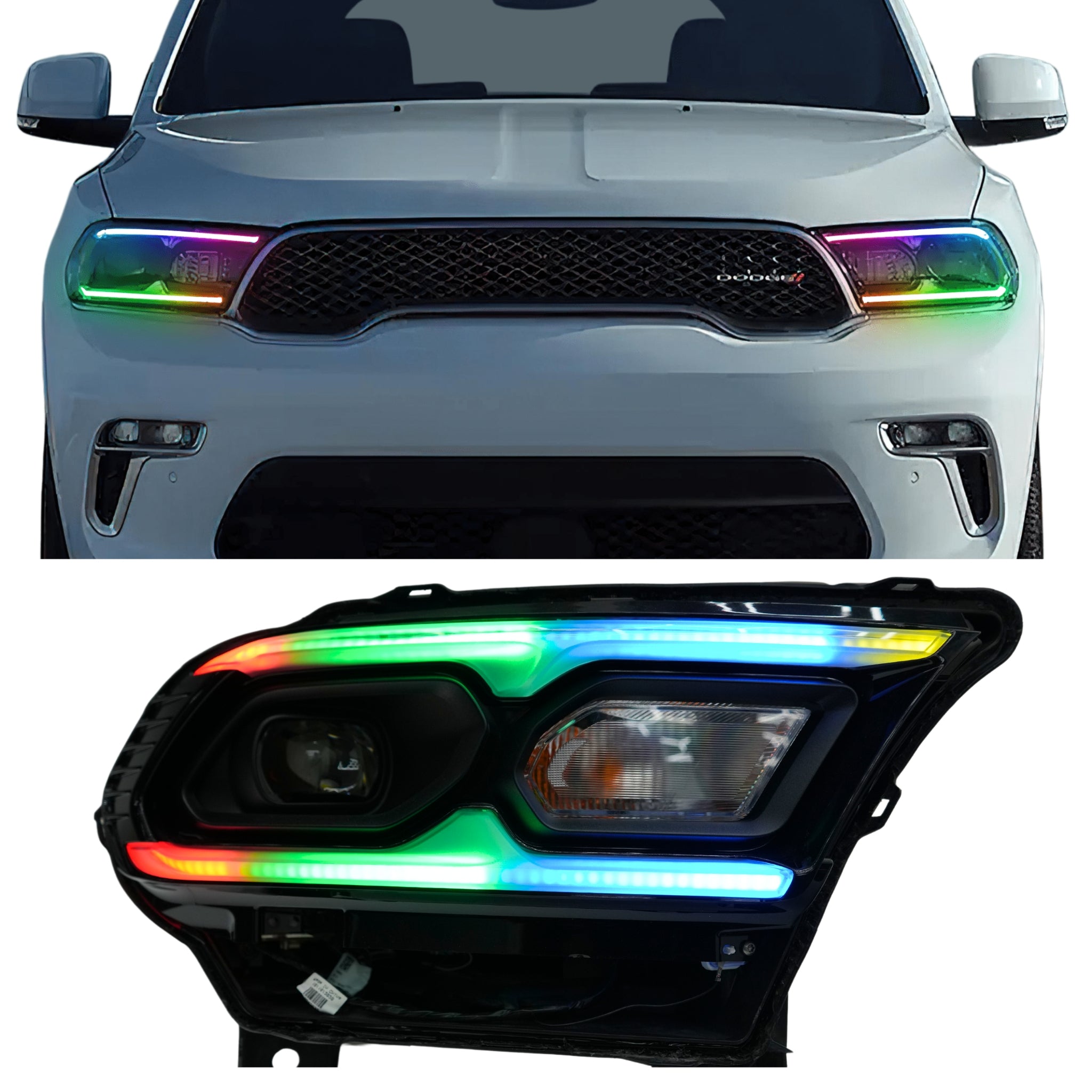Dodge Durango Multicolor Flow DRL Kit (2021-2025) – Custom Multicolor LED Lighting by RGB Halo Kits
