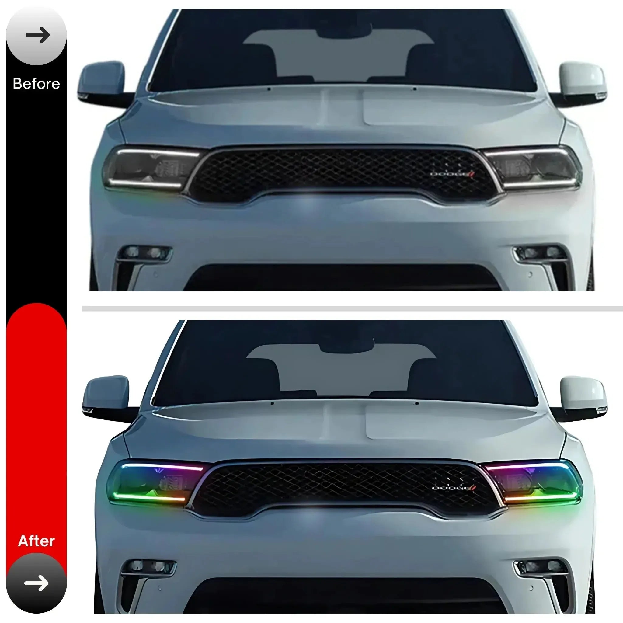 Dodge Durango Multicolor Flow DRL Kit (2021-2025) – Custom Multicolor LED Lighting by RGB Halo Kits