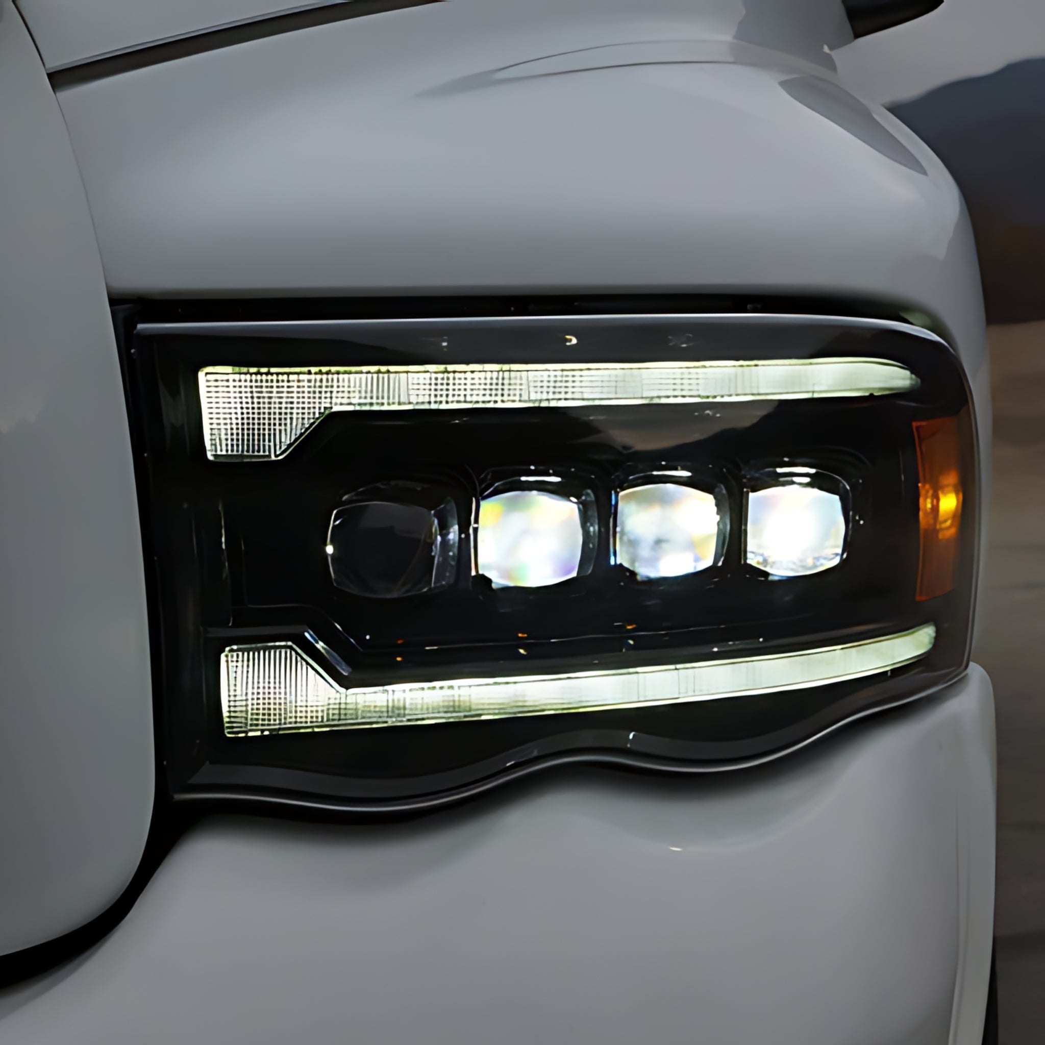 Dodge RAM Headlights (2002-2005) | Alpharex – Custom Multicolor LED Lighting by RGB Halo Kits