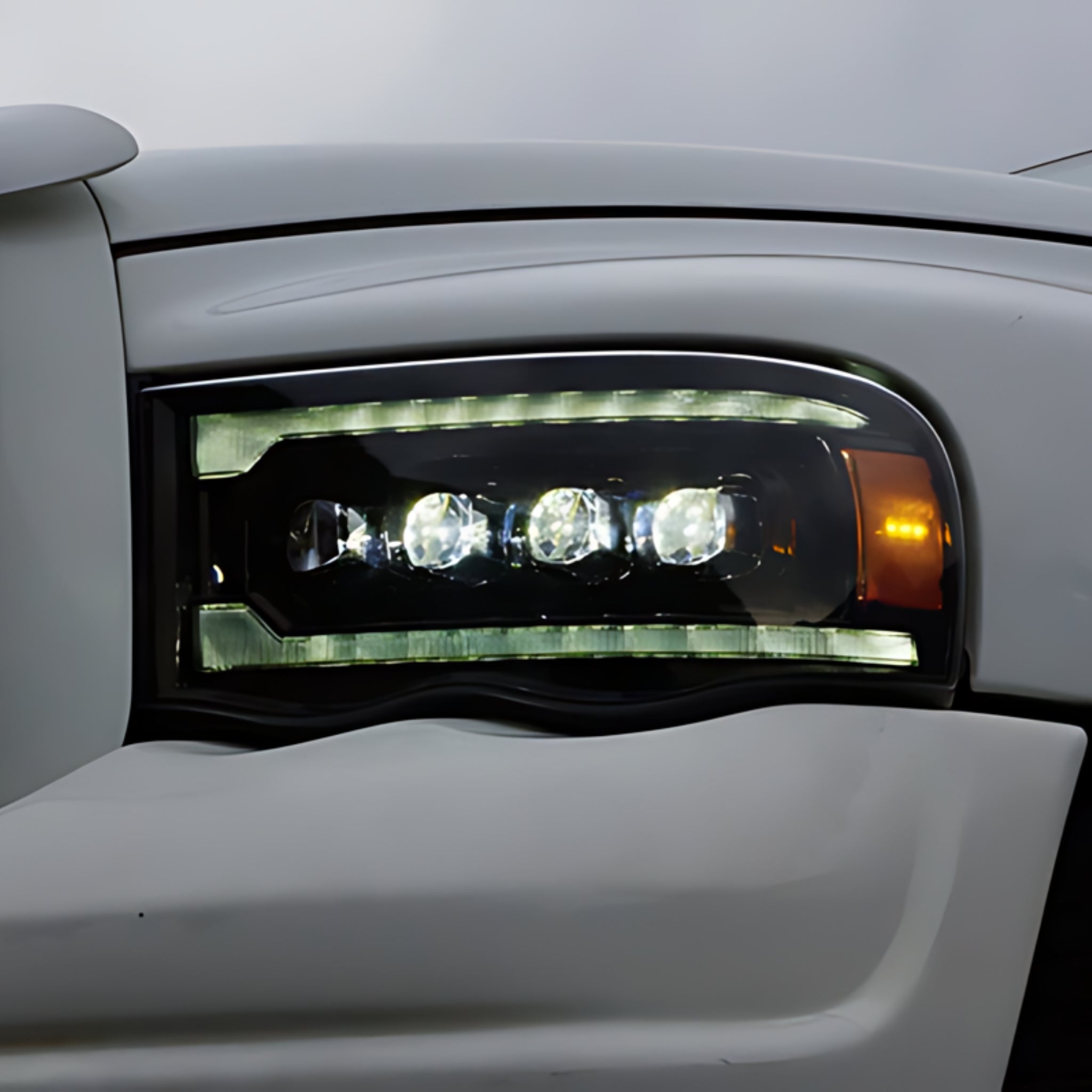 Dodge RAM Headlights (2002-2005) | Alpharex – Custom Multicolor LED Lighting by RGB Halo Kits