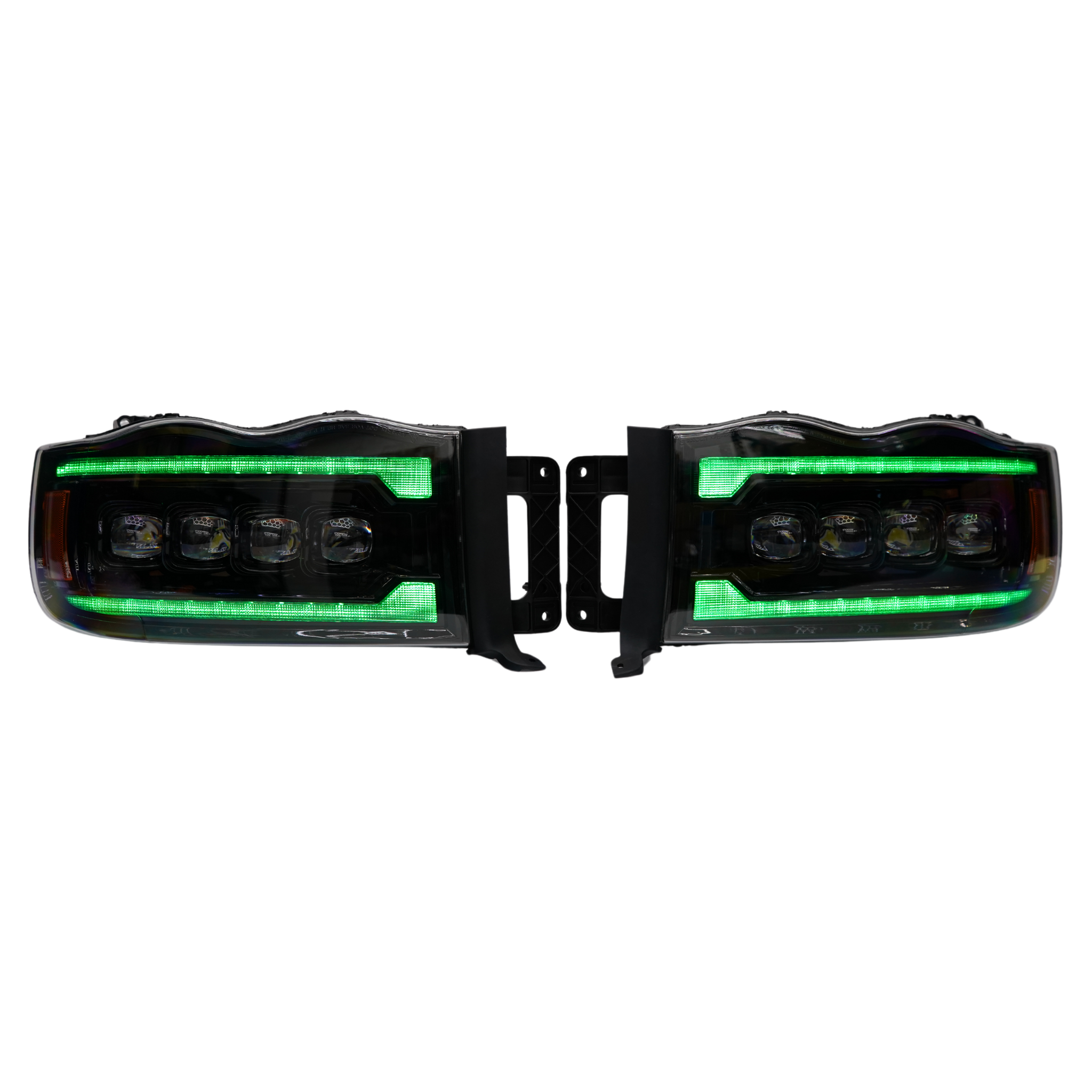 Dodge Ram HD: Multicolor Flow Series NOVA Headlights (2002-2005) – Custom Multicolor LED Lighting by RGB Halo Kits