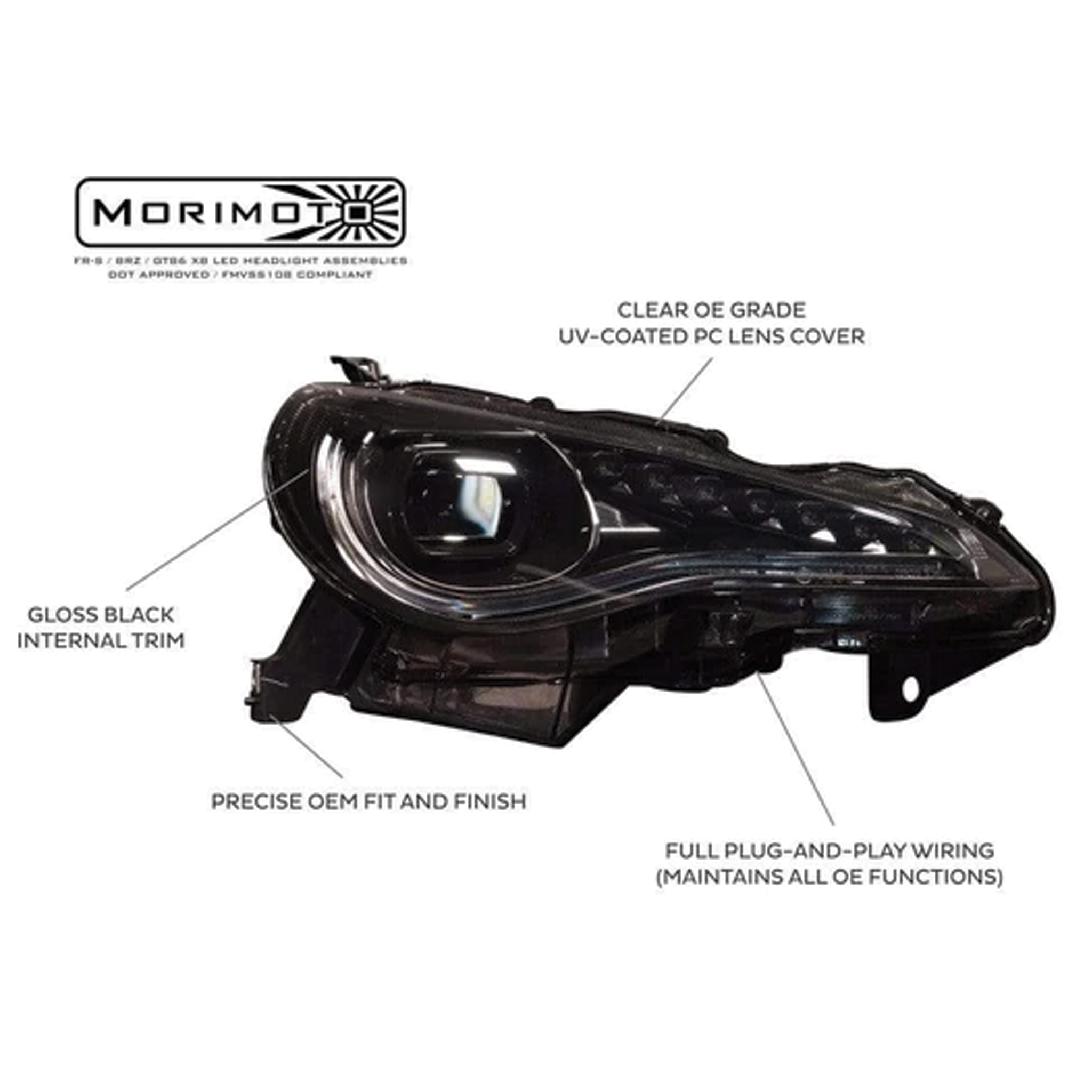 FR-S / BRZ / GT86: LED Headlights (2012 - 2018) | XB – Custom Multicolor LED Lighting by RGB Halo Kits