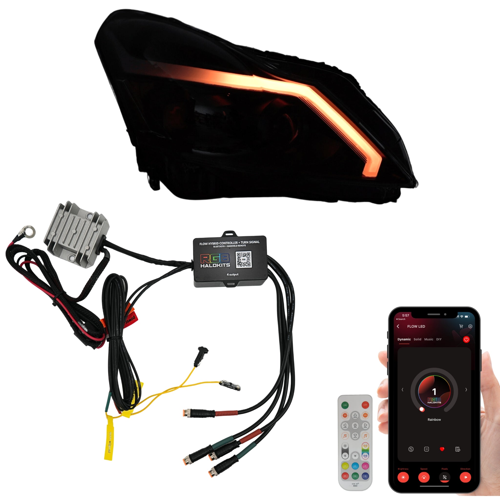 Flow Hybrid Controller + Turn Signal feature – Custom Multicolor LED Lighting by RGB Halo Kits