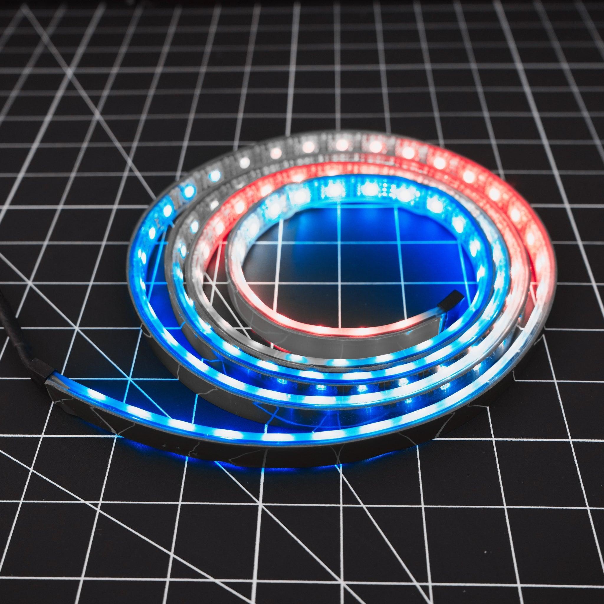 Flow Series Waterproof LED Strip – IP68 Flexible (12"–72") – Custom Multicolor LED Lighting by RGB Halo Kits