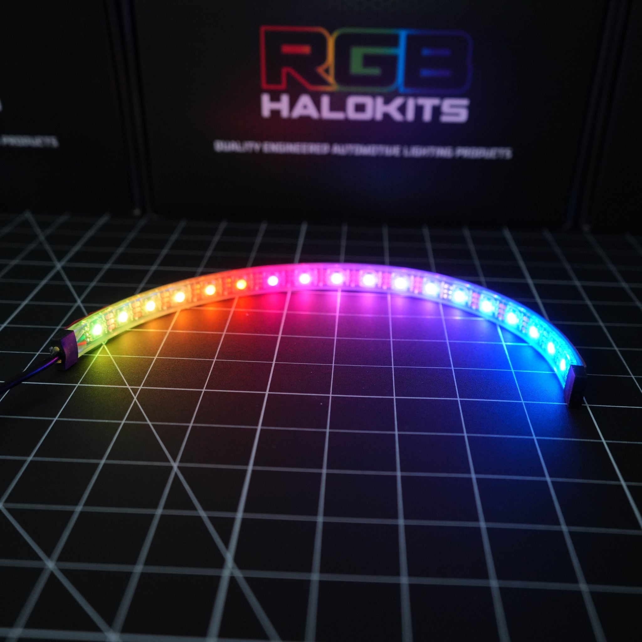 Flow Series Waterproof LED Strip – IP68 Flexible (12"–72") – Custom Multicolor LED Lighting by RGB Halo Kits