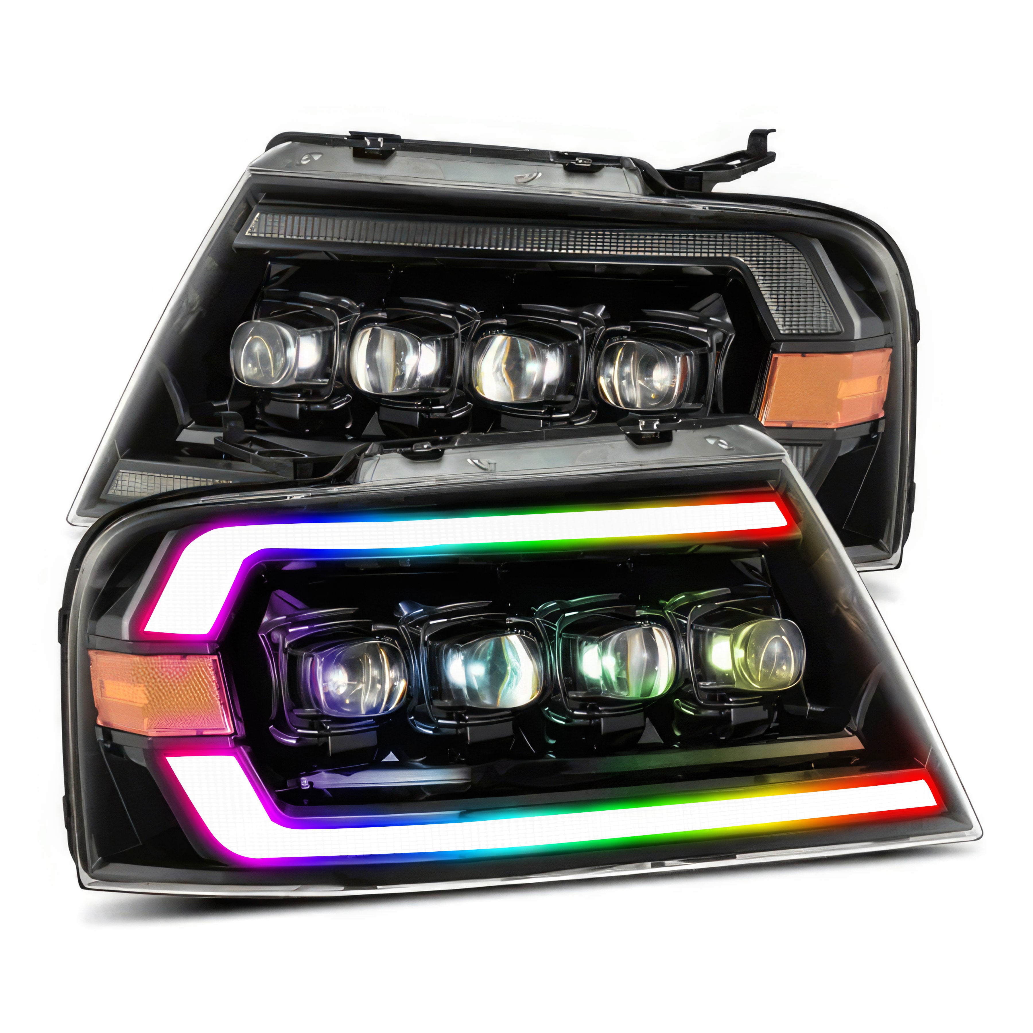 Ford F150 (2004-2008) / Lincoln Mark LT (2006-2008): Multicolor Flow Series Headlights | Alpharex – Custom Multicolor LED Lighting by RGB Halo Kits