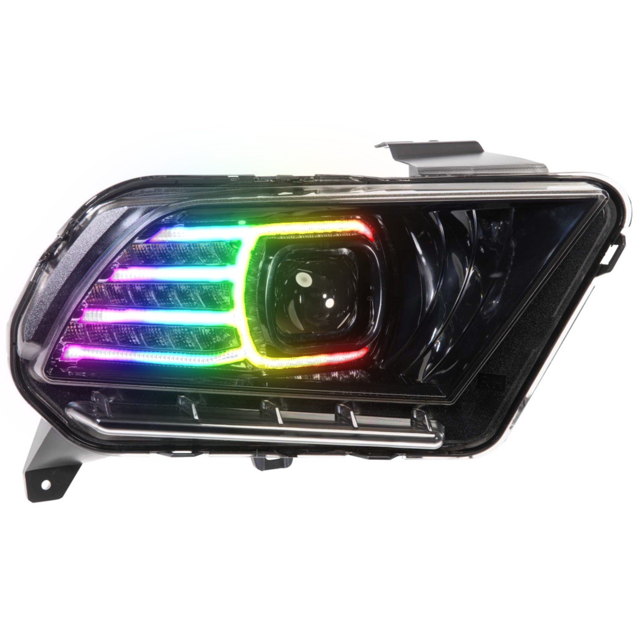 Ford Mustang: Multicolor Flow Series Headlights (2010-2012) | XB Morimoto – Custom Multicolor LED Lighting by RGB Halo Kits