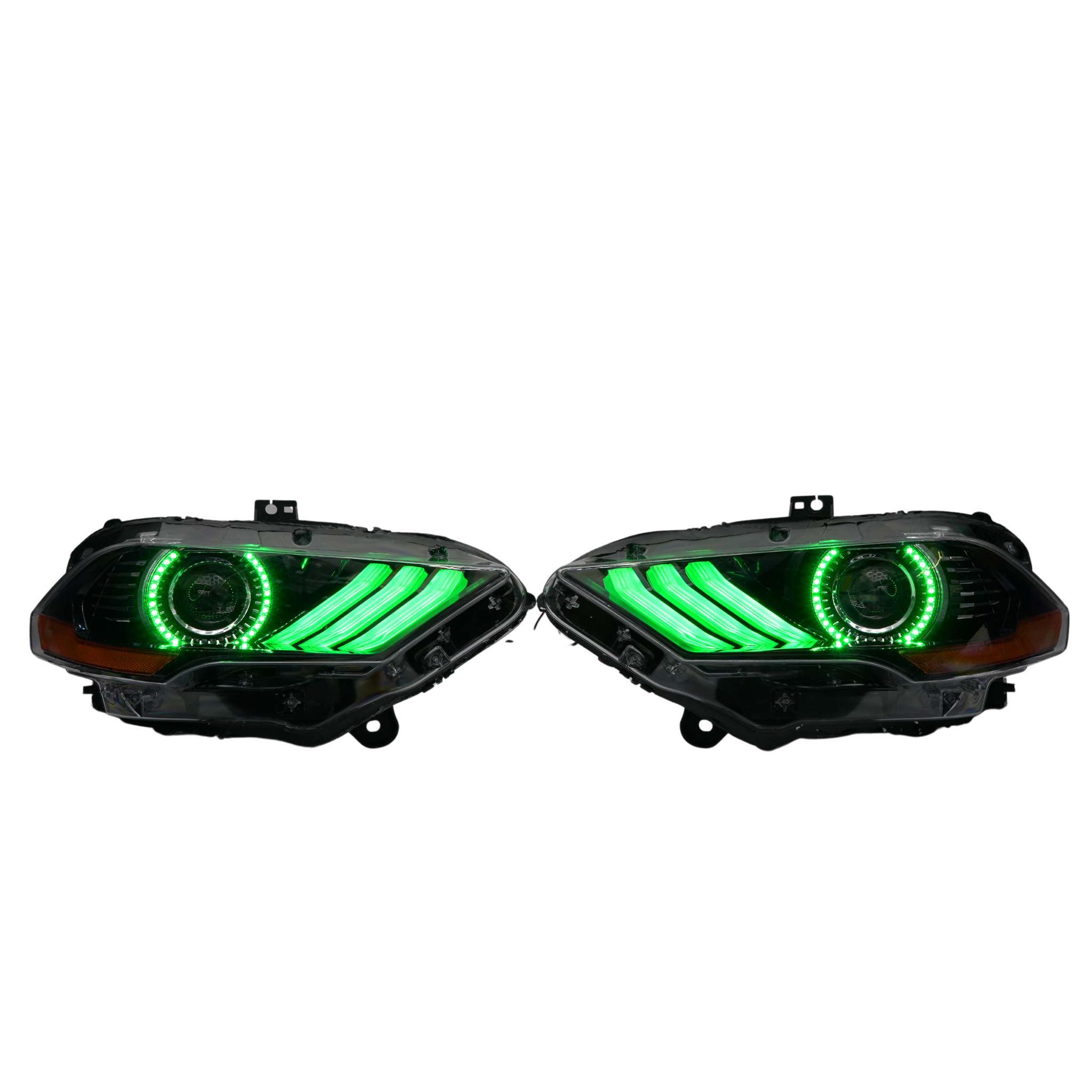 Ford Mustang: Multicolor Flow Series Headlights (2018-2023) – Custom Multicolor LED Lighting by RGB Halo Kits