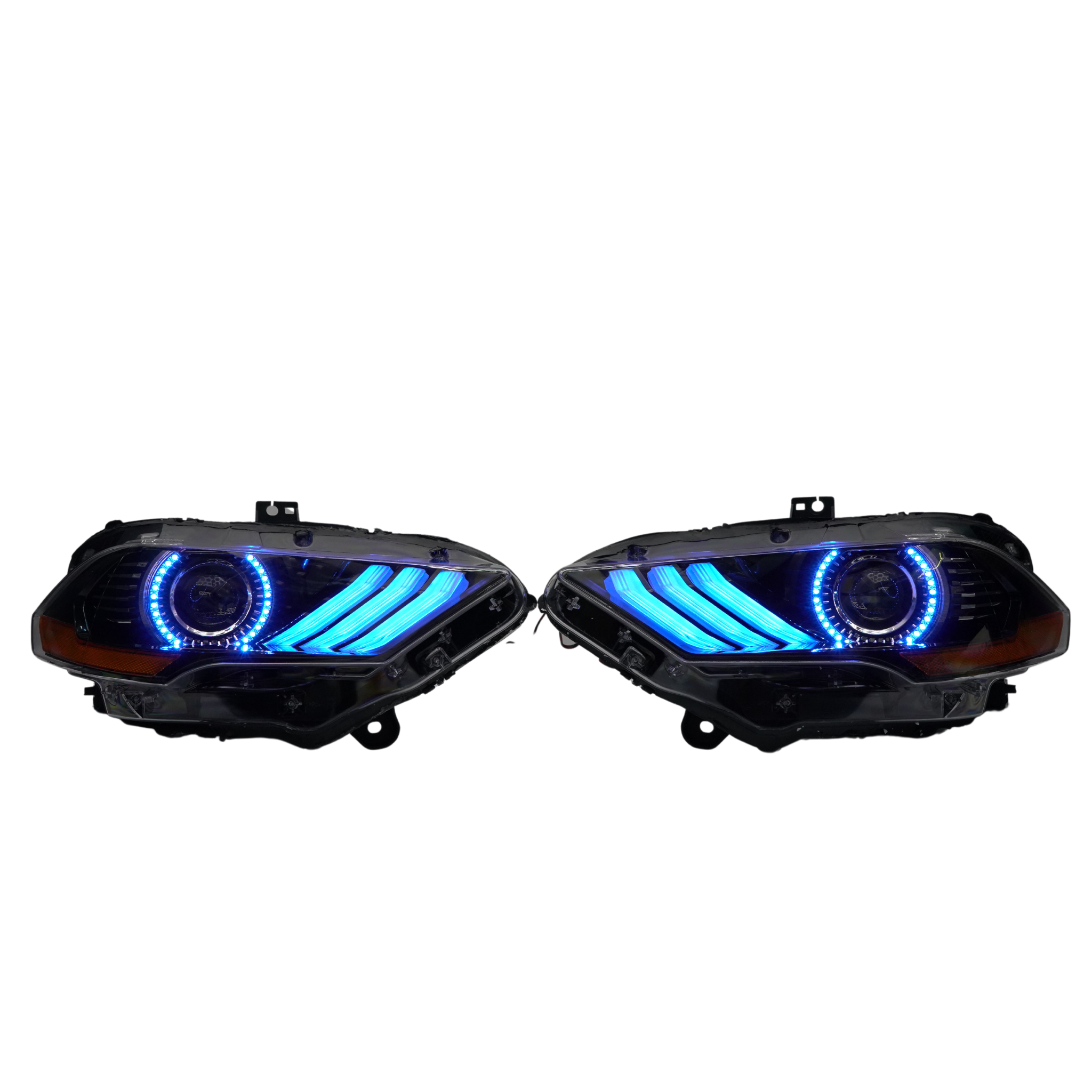 Ford Mustang: Multicolor Flow Series Headlights (2018-2023) – Custom Multicolor LED Lighting by RGB Halo Kits