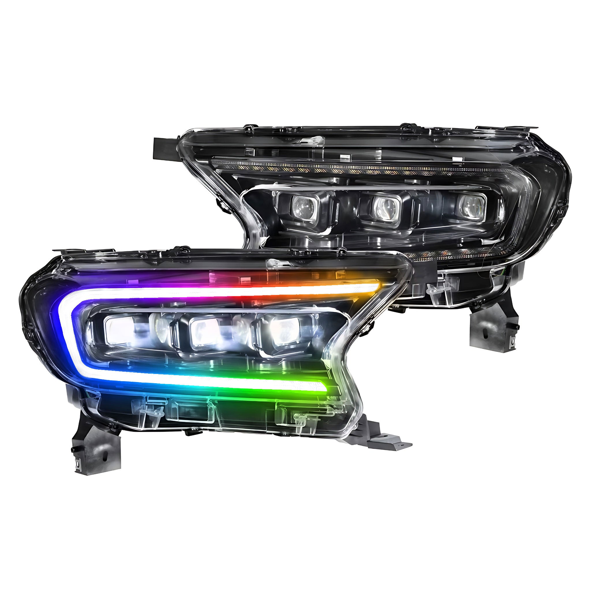 Ford Ranger: Multicolor Flow Series Headlights (2019-2023) | XB Morimoto – Custom Multicolor LED Lighting by RGB Halo Kits