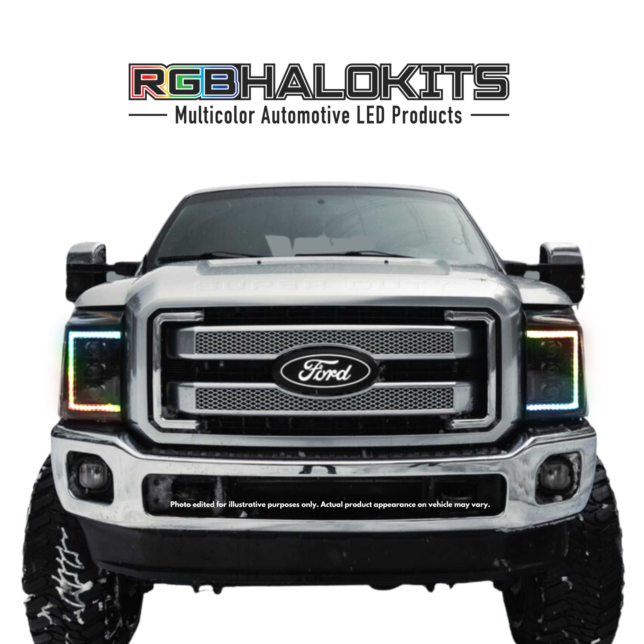 Ford Super Duty: Multicolor Flow Series Headlights (2011-2016) | XB Morimoto – Custom Multicolor LED Lighting by RGB Halo Kits