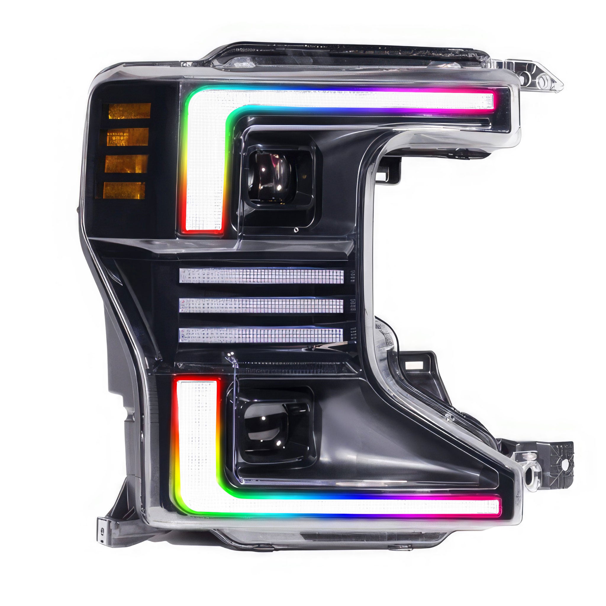 Ford Super Duty: Multicolor Flow Series Headlights (2020-2022) | XB Hybrid Morimoto – Custom Multicolor LED Lighting by RGB Halo Kits