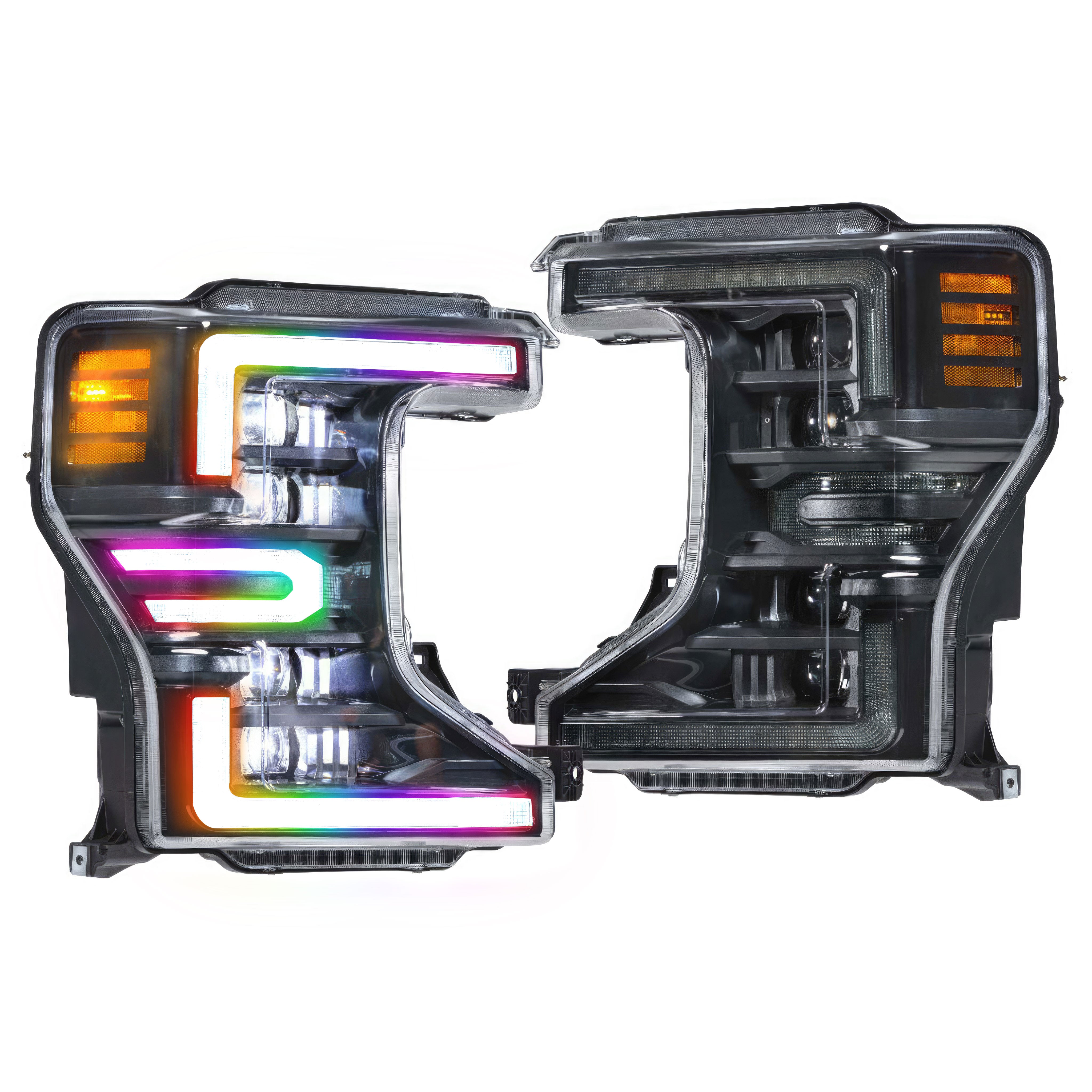 Ford Super Duty: Multicolor Flow Series Headlights (2020-2022) | XB Morimoto – Custom Multicolor LED Lighting by RGB Halo Kits