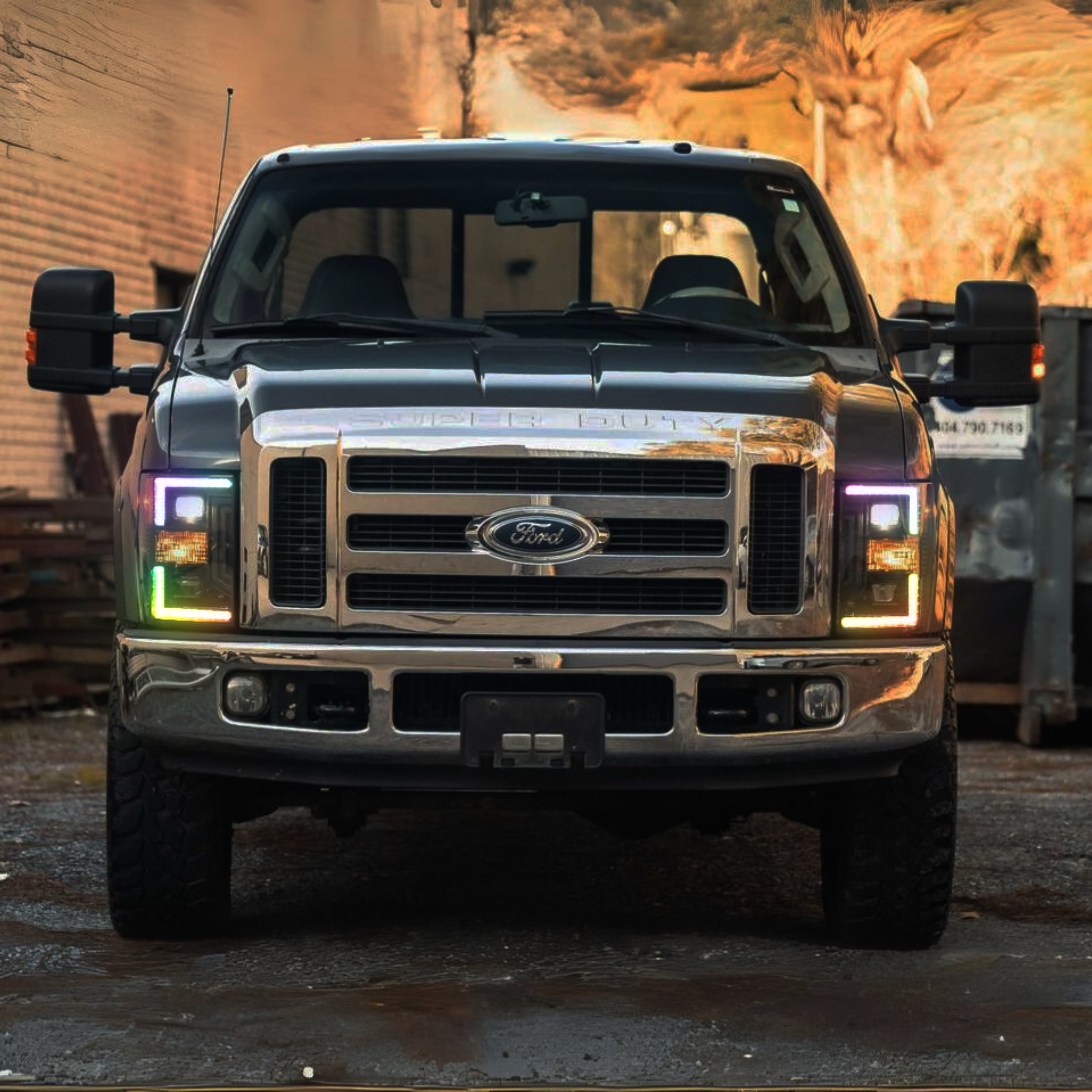 Ford Super Duty: Multicolor Flow Series Morimoto Headlights (2008-2010) | XB Hybrid Morimoto – Custom Multicolor LED Lighting by RGB Halo Kits