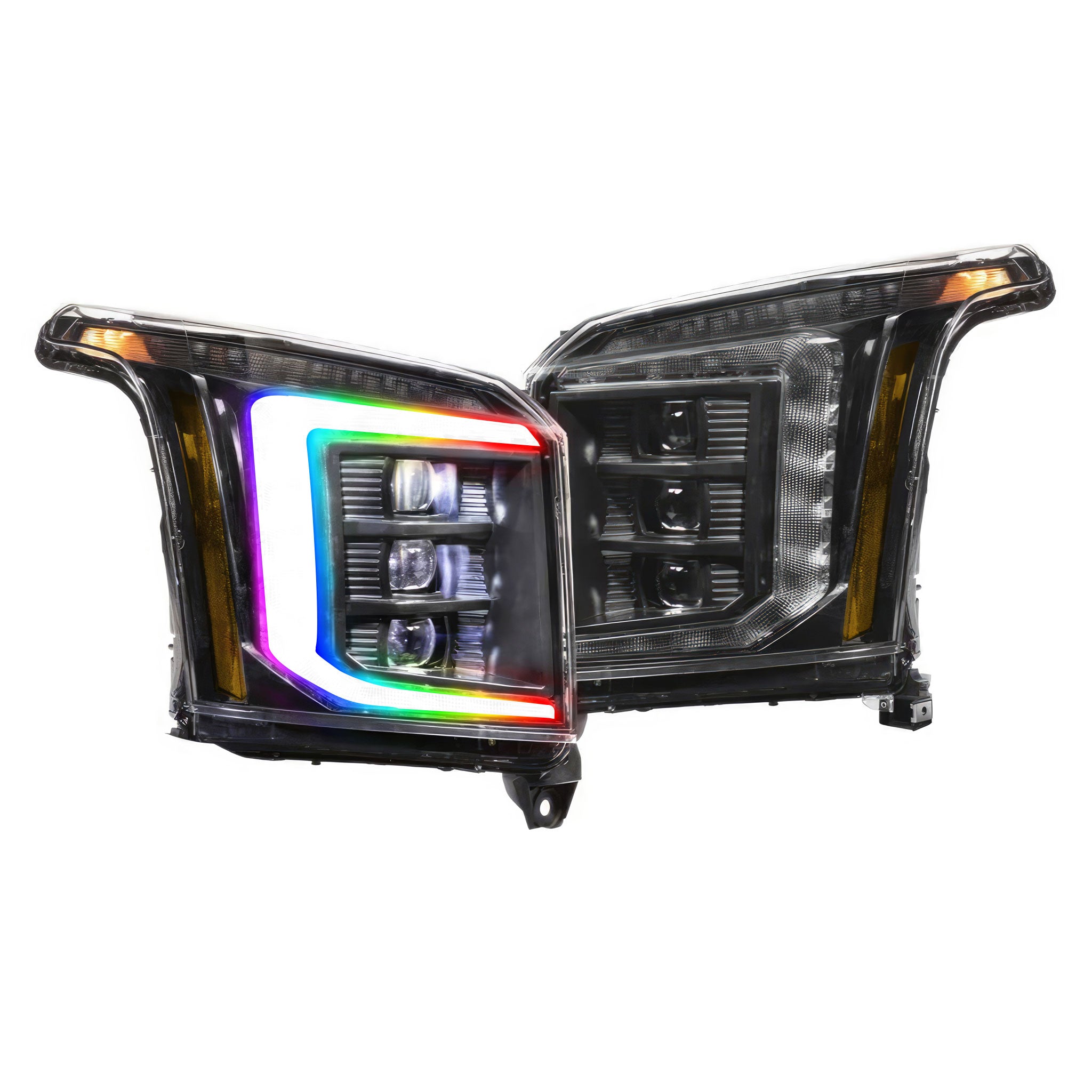 GMC Yukon: Multicolor Flow Series Headlights (2015-2020) | XB Morimoto – Custom Multicolor LED Lighting by RGB Halo Kits