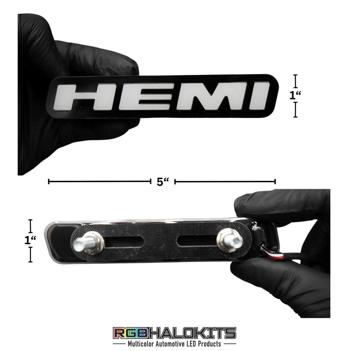 Hemi LED Emblem Badge: (Multicolor)