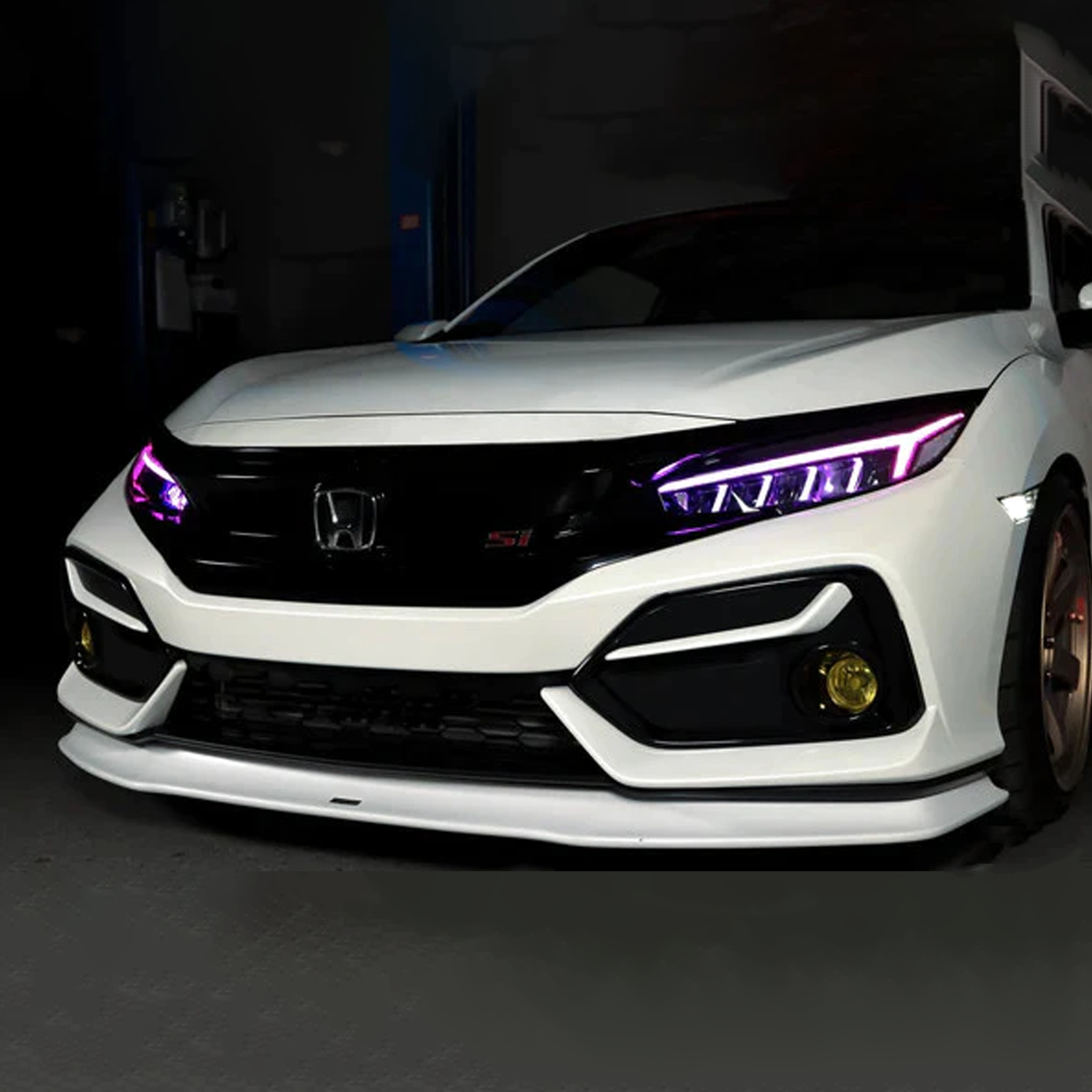 Honda Civic: Multicolor Flow Series Headlights (2016-2021) – Custom Multicolor LED Lighting by RGB Halo Kits