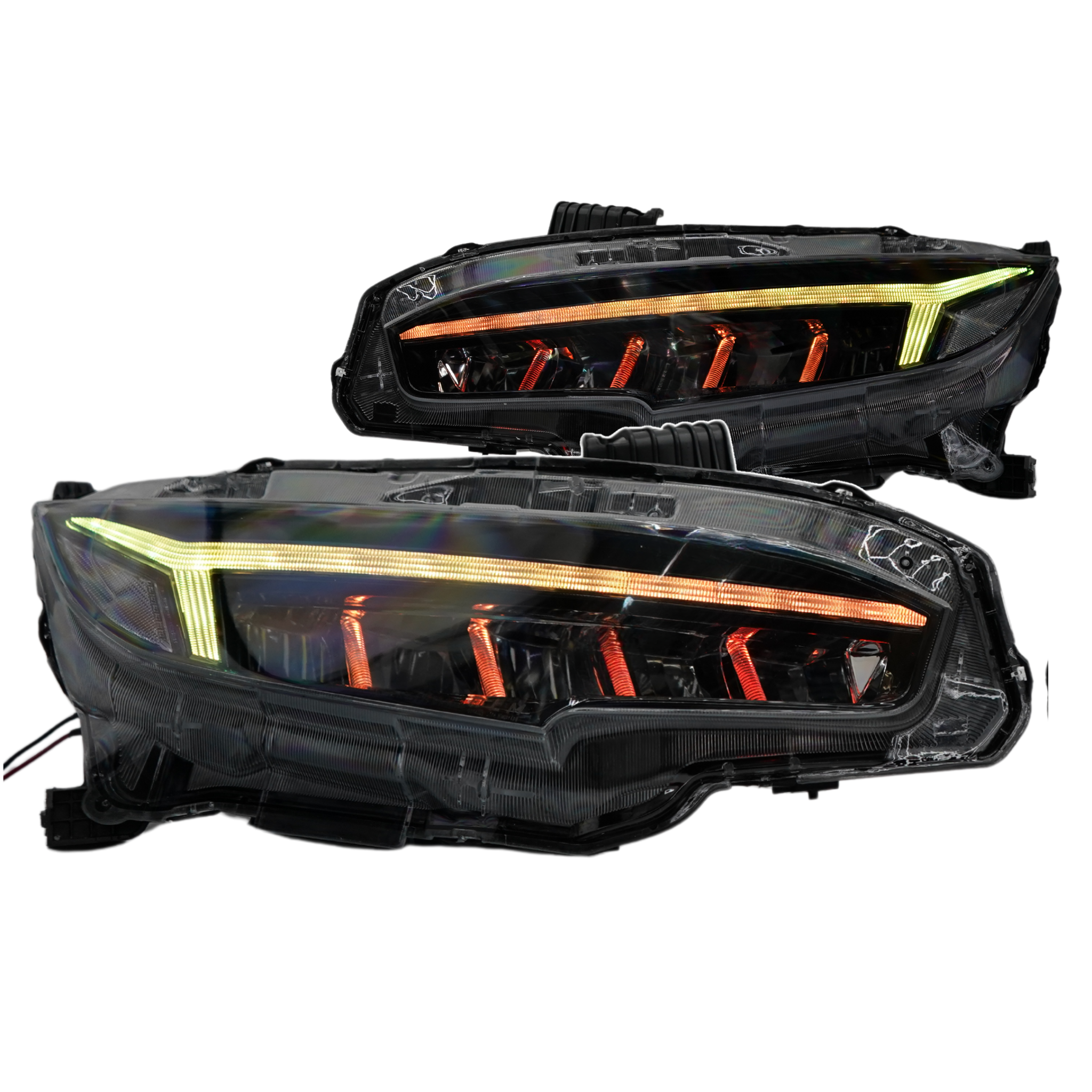 Honda Civic: Multicolor Flow Series Headlights (2016-2021) – Custom Multicolor LED Lighting by RGB Halo Kits