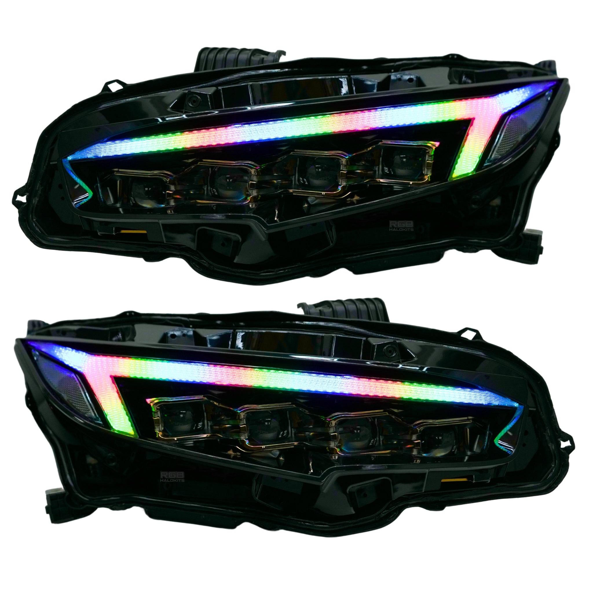 Honda Civic: Multicolor Flow Series LED Headlights (2016-2021) | XB Morimoto – Custom Multicolor LED Lighting by RGB Halo Kits