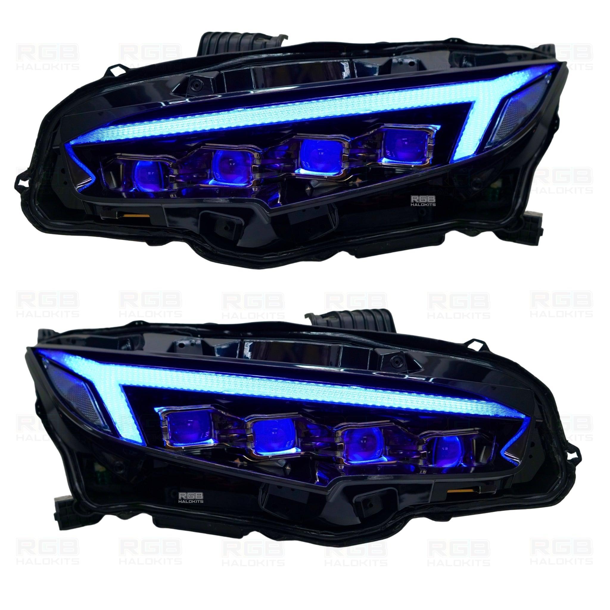 Honda Civic: Multicolor Flow Series LED Headlights (2016-2021) | XB Morimoto – Custom Multicolor LED Lighting by RGB Halo Kits