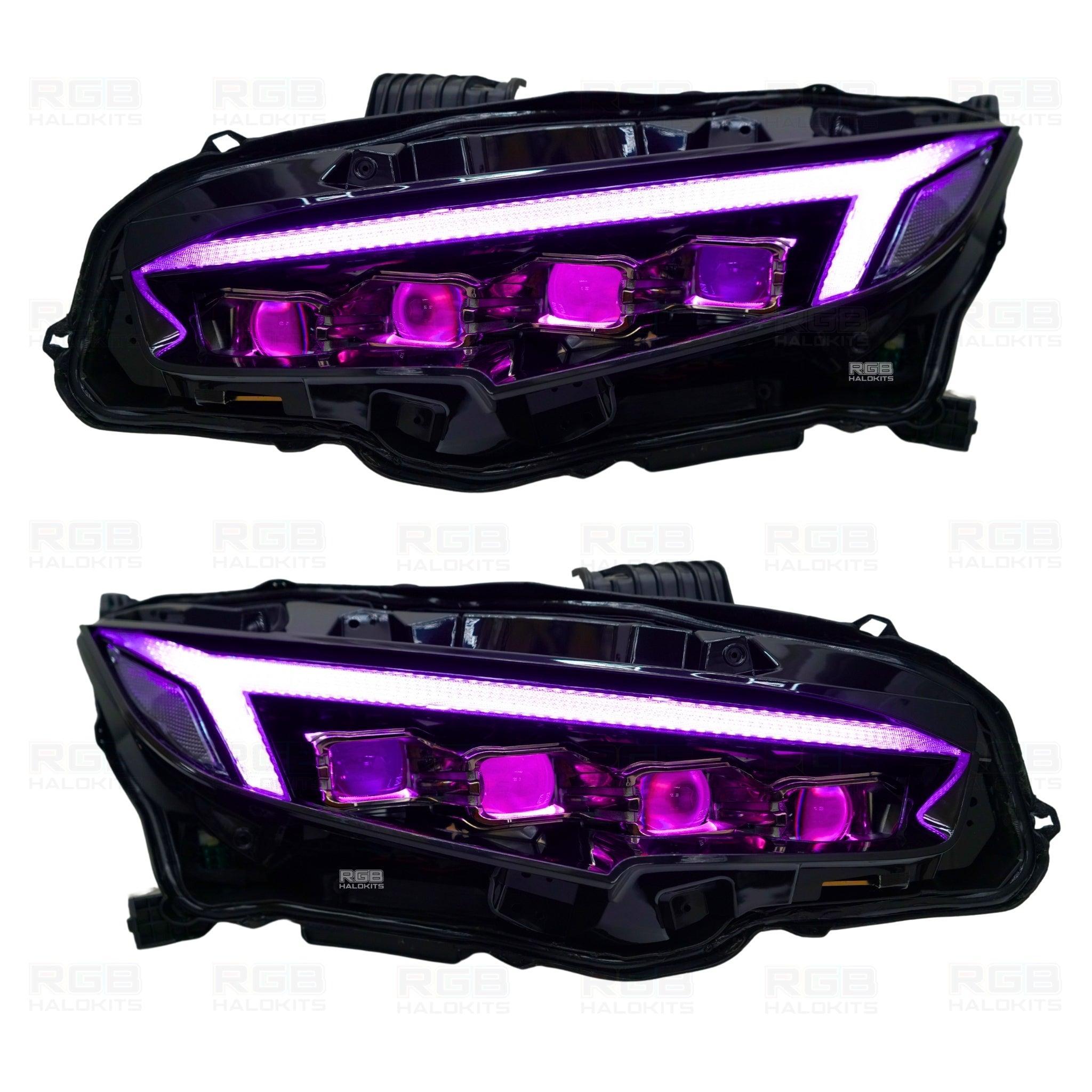 Honda Civic: Multicolor Flow Series LED Headlights (2016-2021) | XB Morimoto – Custom Multicolor LED Lighting by RGB Halo Kits