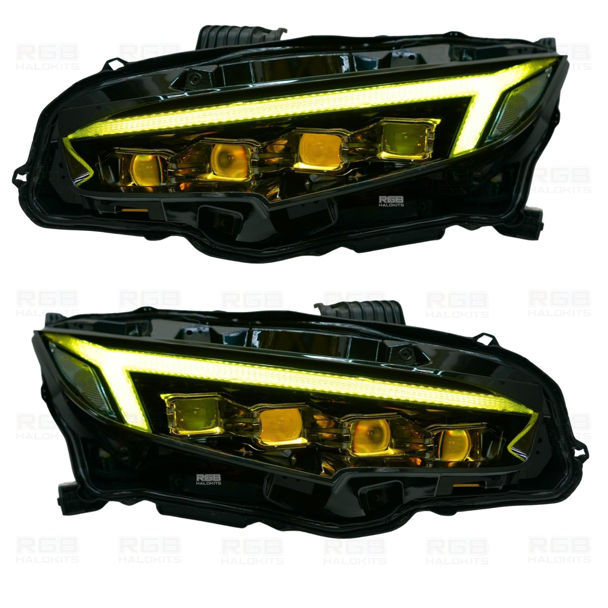 Honda Civic: Multicolor Flow Series LED Headlights (2016-2021) | XB Morimoto – Custom Multicolor LED Lighting by RGB Halo Kits
