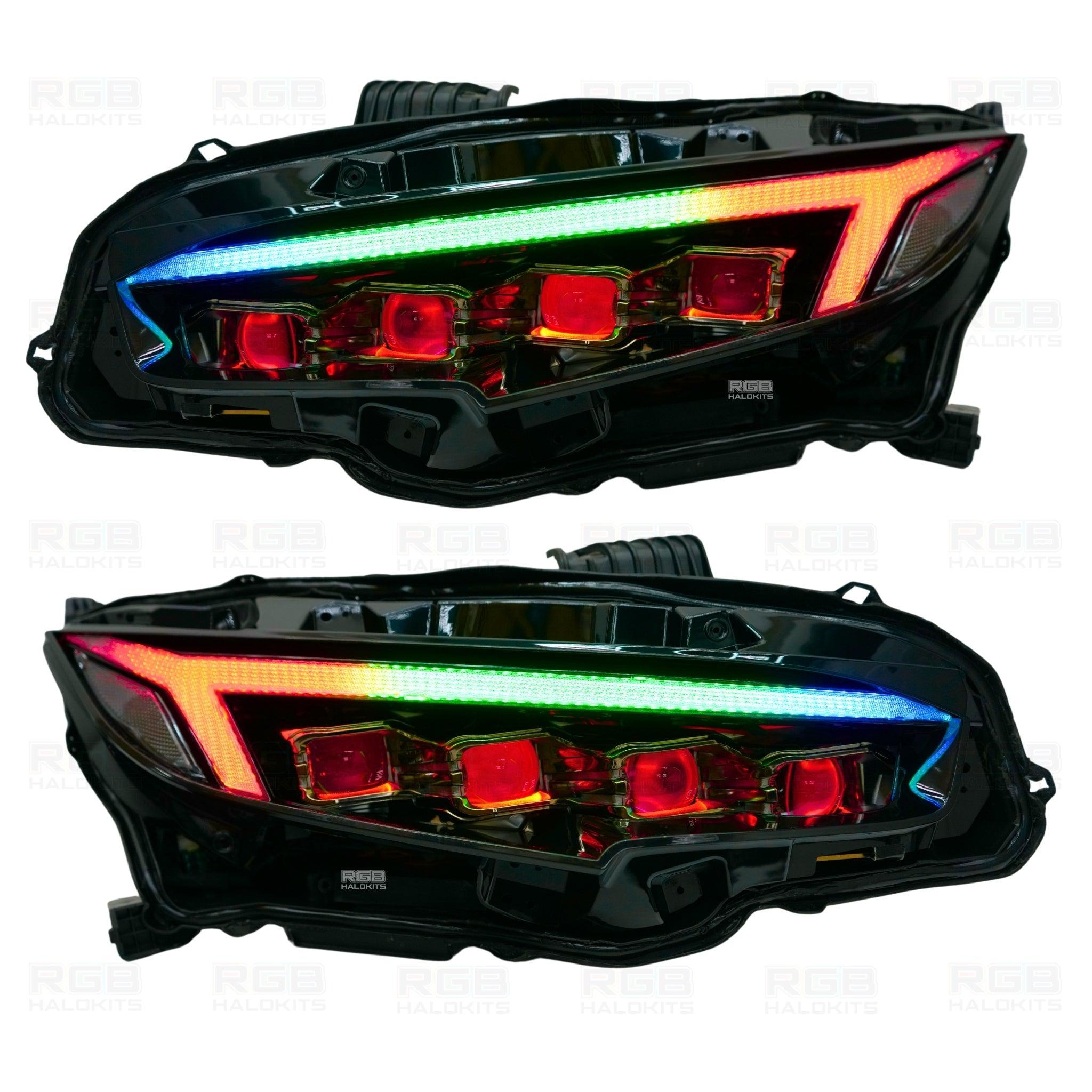 Honda Civic: Multicolor Flow Series LED Headlights (2016-2021) | XB Morimoto – Custom Multicolor LED Lighting by RGB Halo Kits