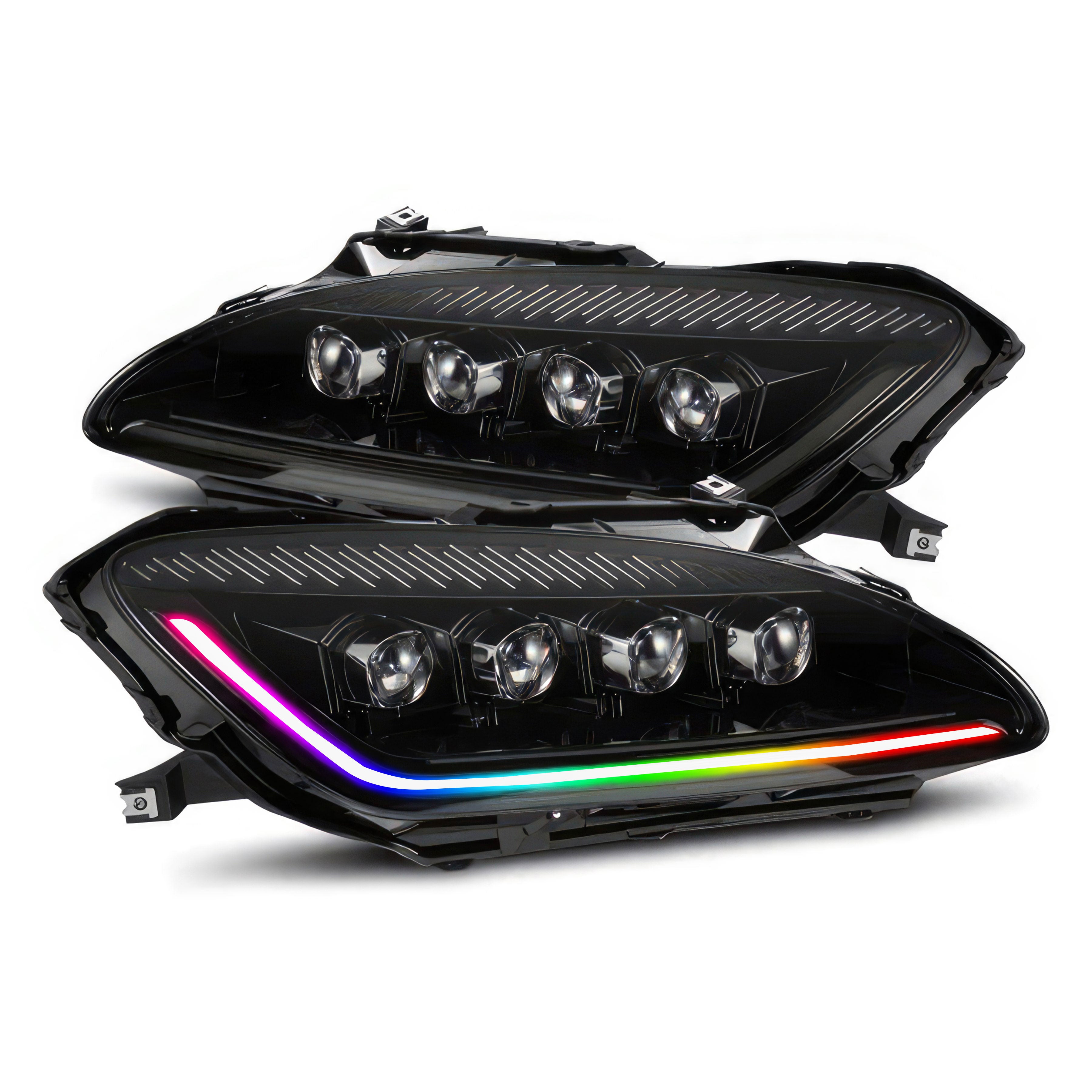 Honda S2000: Multicolor Flow Series Alphablack Headlights (1999-2009) | Alpharex – Custom Multicolor LED Lighting by RGB Halo Kits