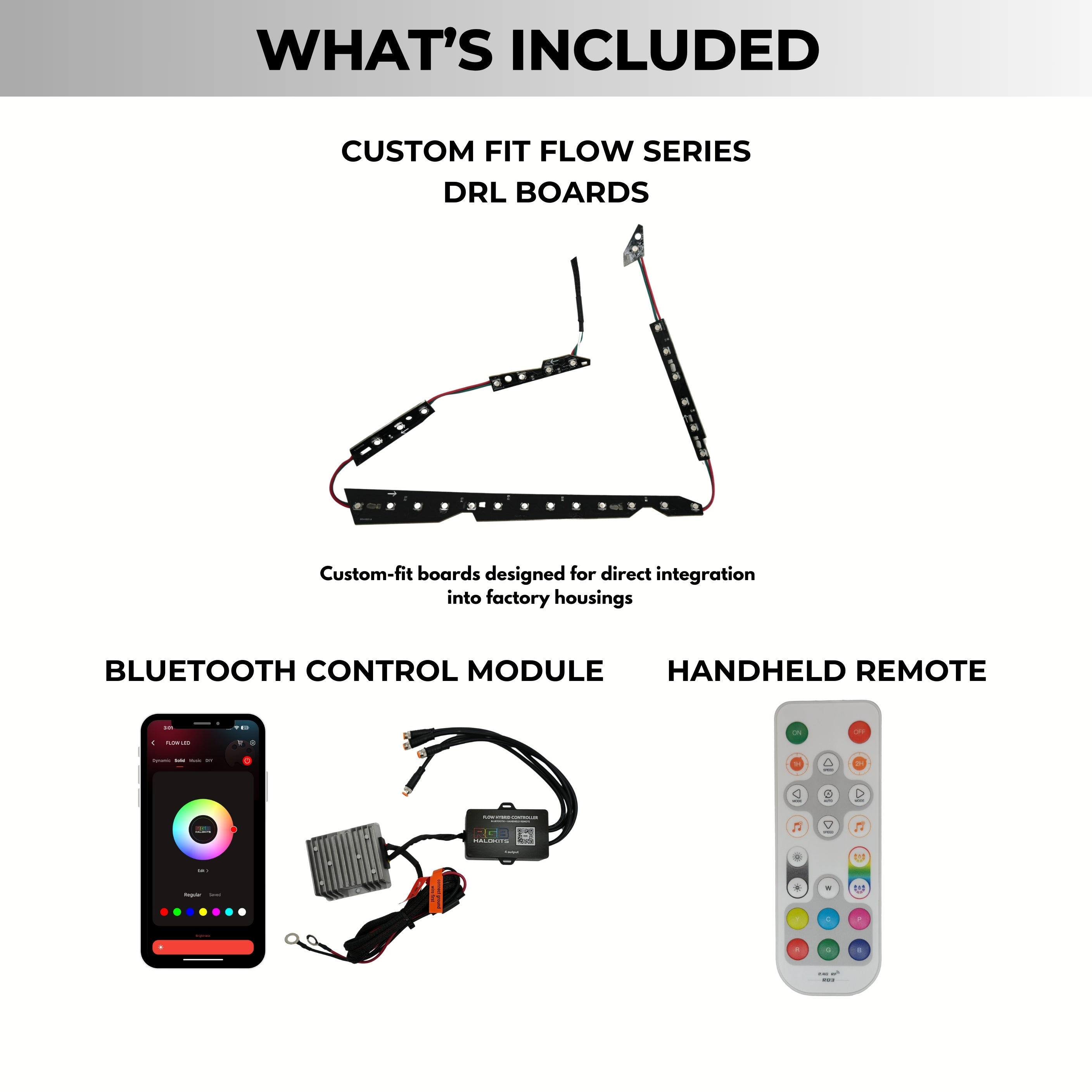 Infiniti G37 Multicolor DRL Boards (for 2010-2013 Spyder Headlights) – Custom Multicolor LED Lighting by RGB Halo Kits
