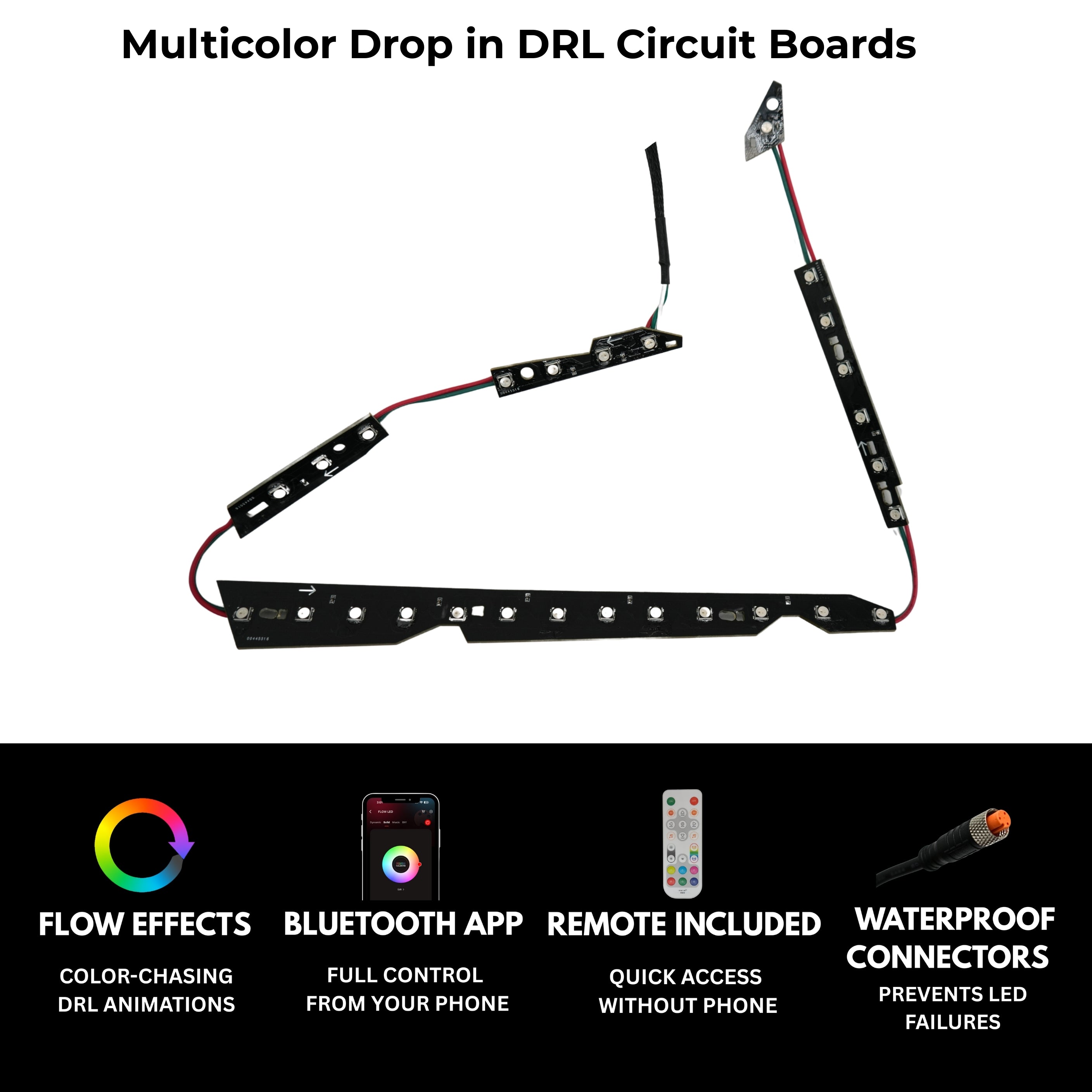 Infiniti G37 Multicolor DRL Boards (for 2010-2013 Spyder Headlights) – Custom Multicolor LED Lighting by RGB Halo Kits