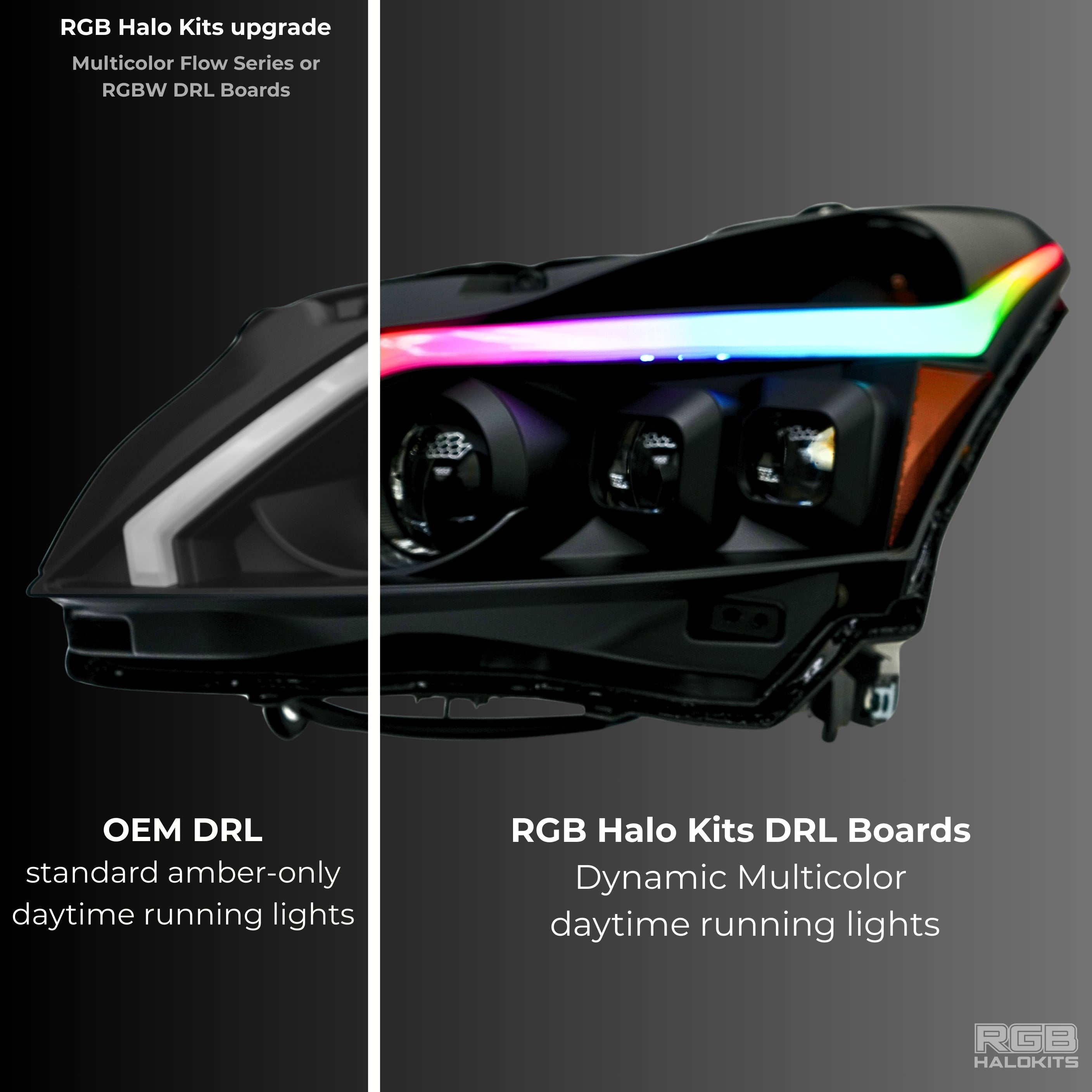 Infiniti G37 Multicolor DRL Boards (for 2010-2013 Spyder Headlights) – Custom Multicolor LED Lighting by RGB Halo Kits