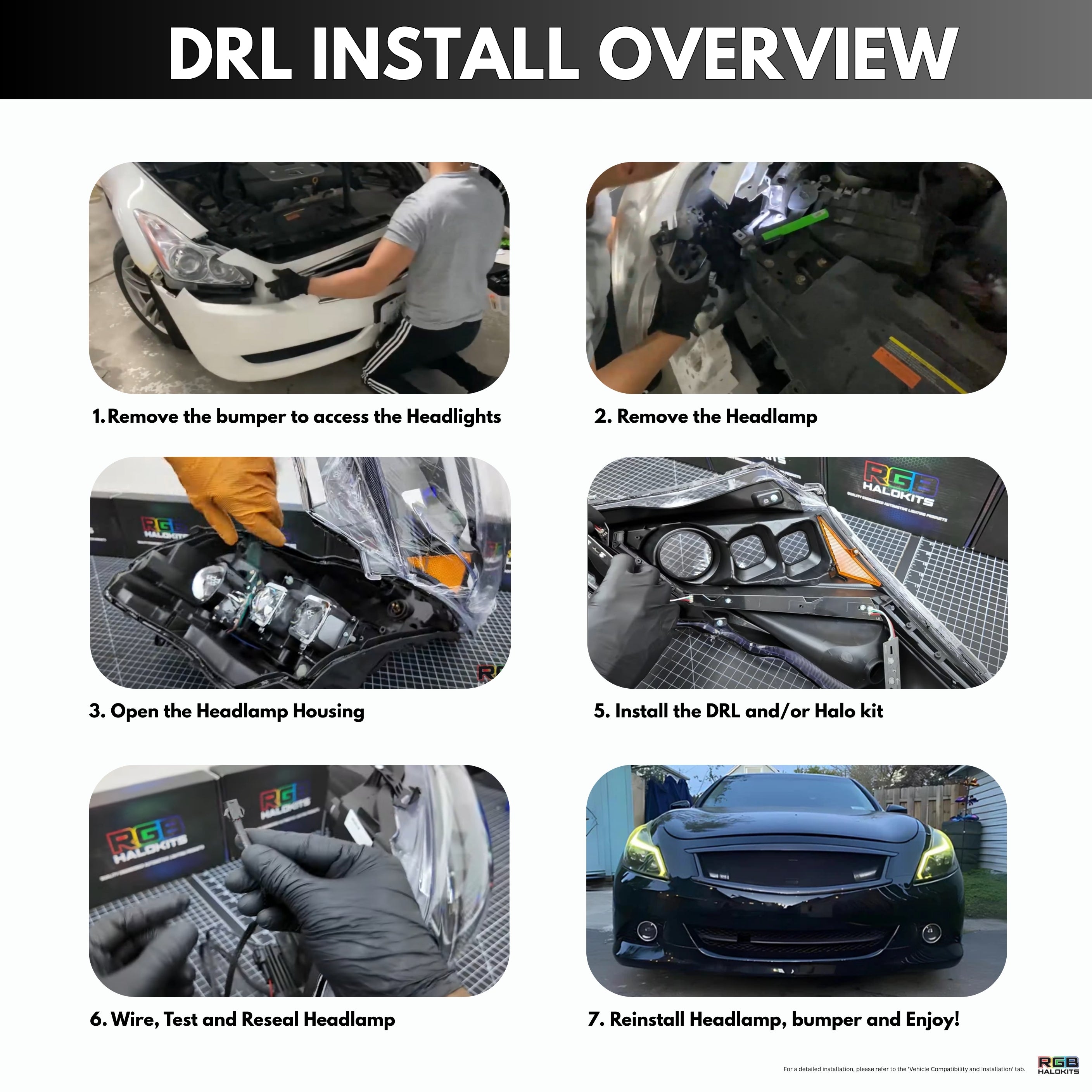 Infiniti G37 Multicolor DRL Boards (for 2010-2013 Spyder Headlights) – Custom Multicolor LED Lighting by RGB Halo Kits
