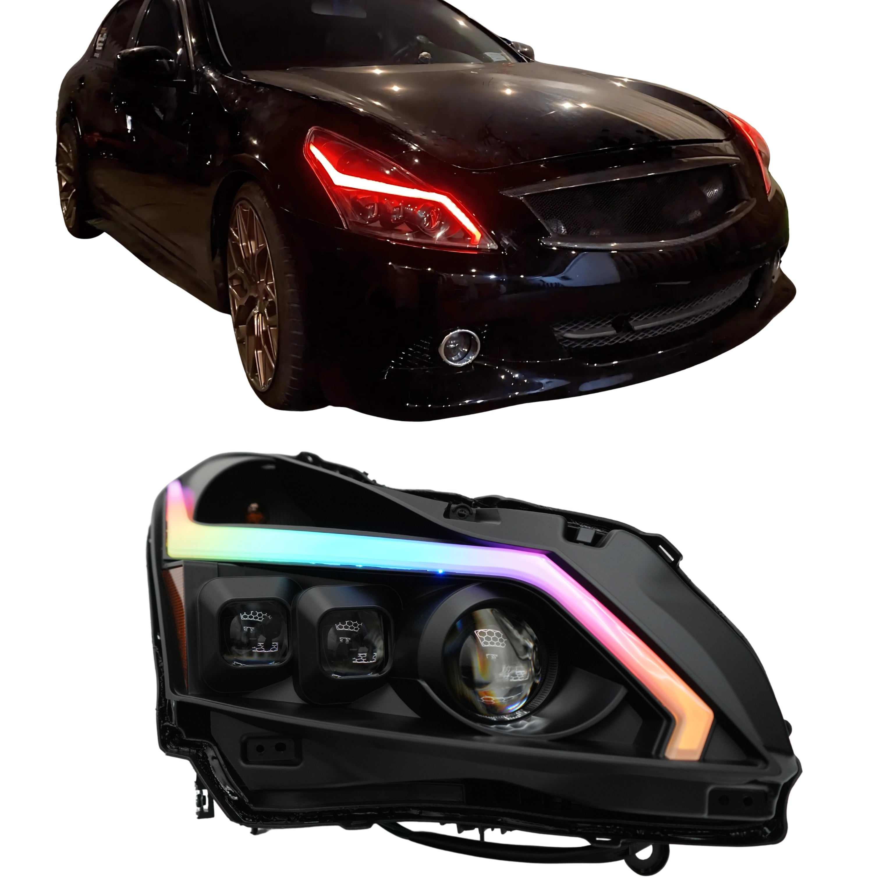 Infiniti G37 Multicolor DRL Boards (for 2010-2013 Spyder Headlights) – Custom Multicolor LED Lighting by RGB Halo Kits