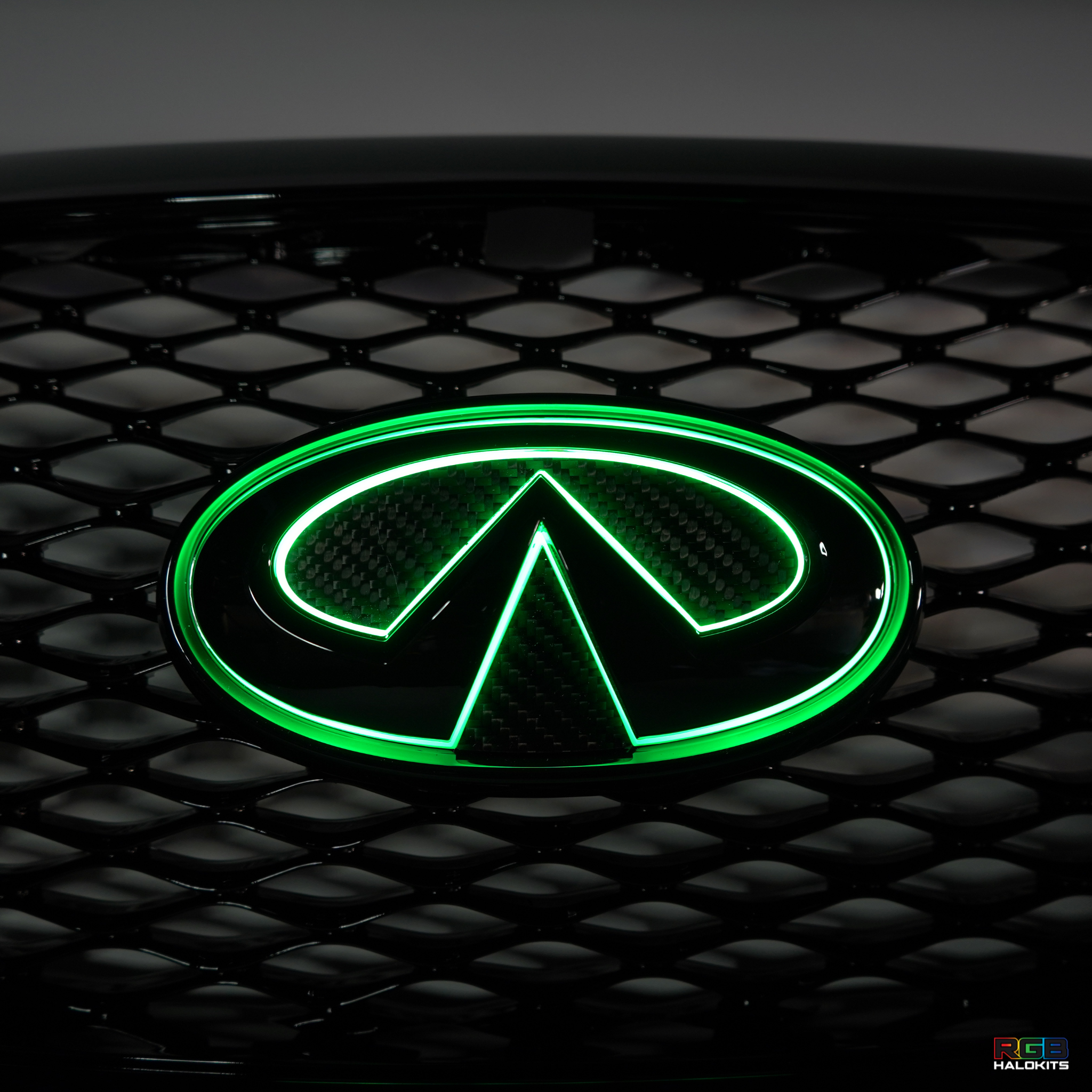 Infiniti Q60 RGB LED Emblem (2014-2022) – Custom Multicolor LED Lighting by RGB Halo Kits