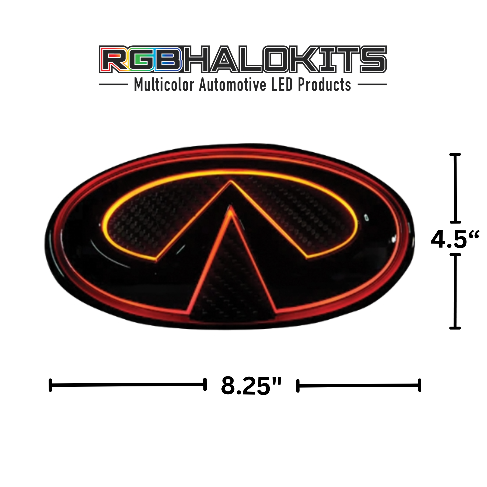 Infiniti Q60 RGB LED Emblem (2014-2022) – Custom Multicolor LED Lighting by RGB Halo Kits
