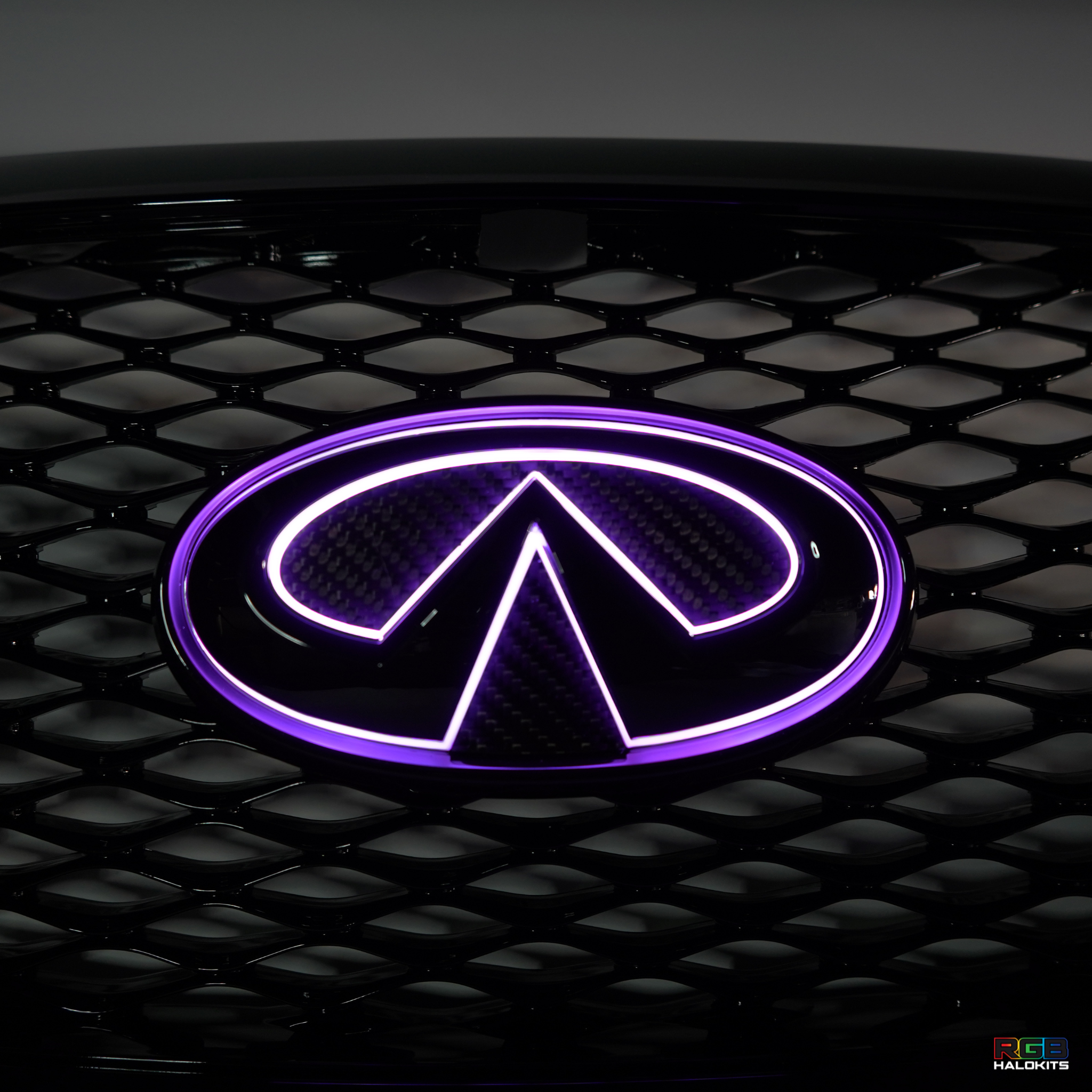 Infiniti Q60 RGB LED Emblem (2014-2022) – Custom Multicolor LED Lighting by RGB Halo Kits