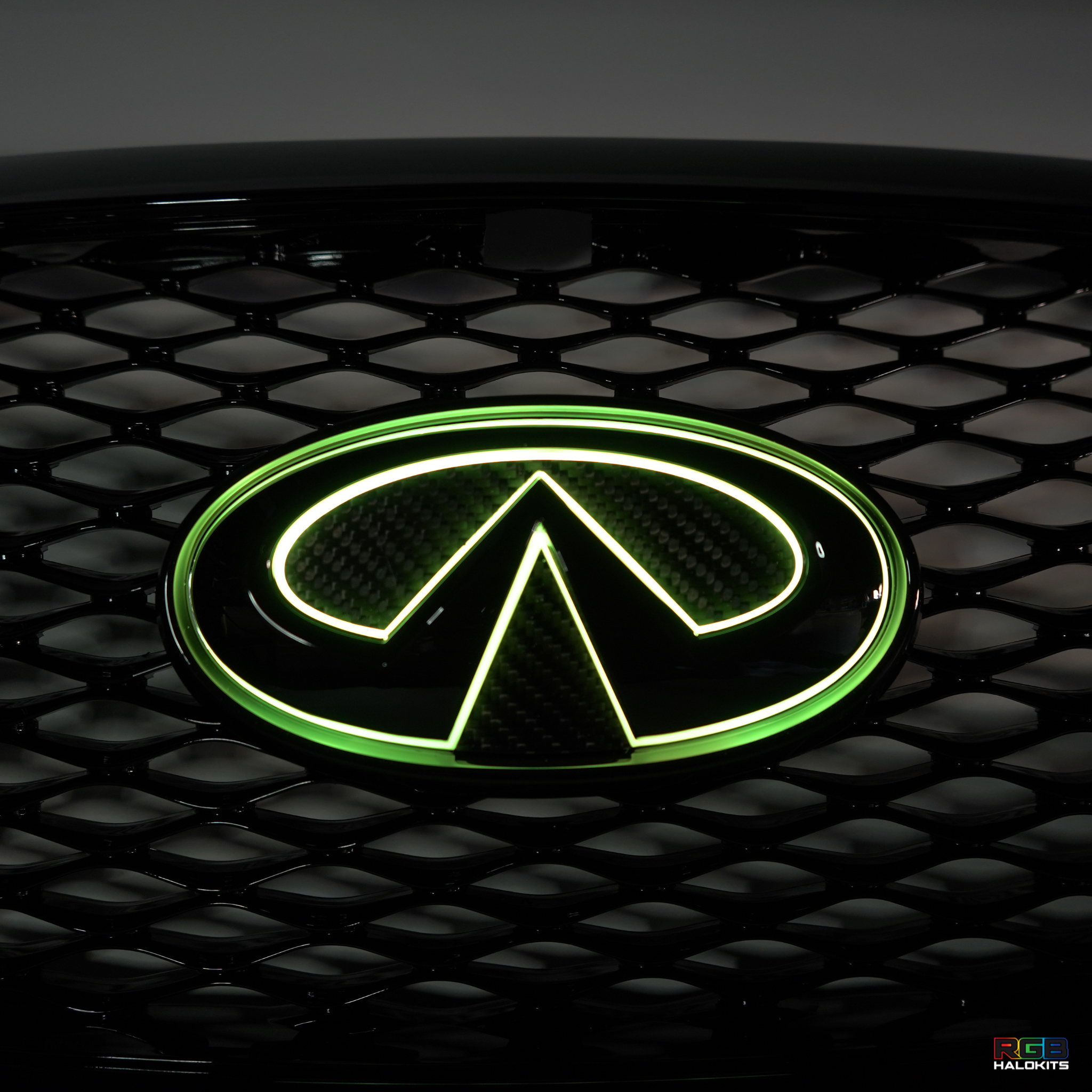 Infiniti Q60 RGB LED Emblem (2014-2022) – Custom Multicolor LED Lighting by RGB Halo Kits