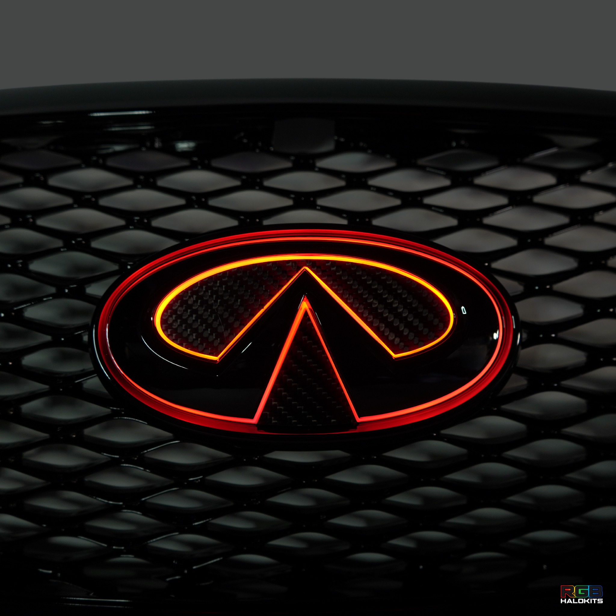 Infiniti Q60 RGB LED Emblem (2014-2022) – Custom Multicolor LED Lighting by RGB Halo Kits