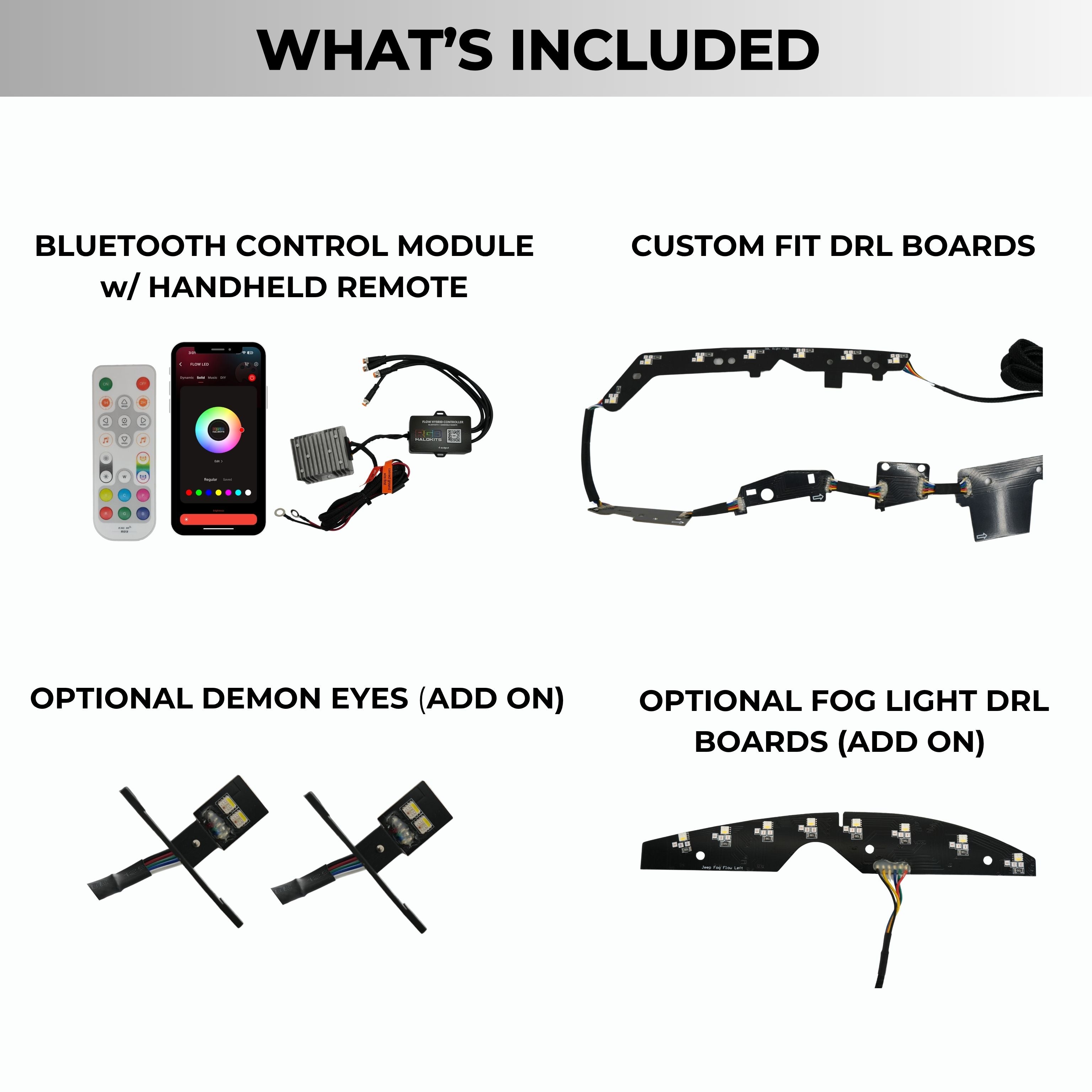 Jeep Grand Cherokee Multicolor DRL Boards (2014-2021) – Custom Multicolor LED Lighting by RGB Halo Kits