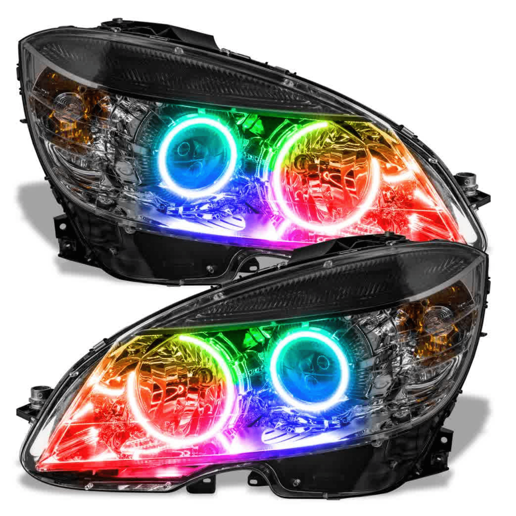 Mercedes C-Class C250 C300 C350 Multicolor Halo Kit (2008-2011) – Custom Multicolor LED Lighting by RGB Halo Kits