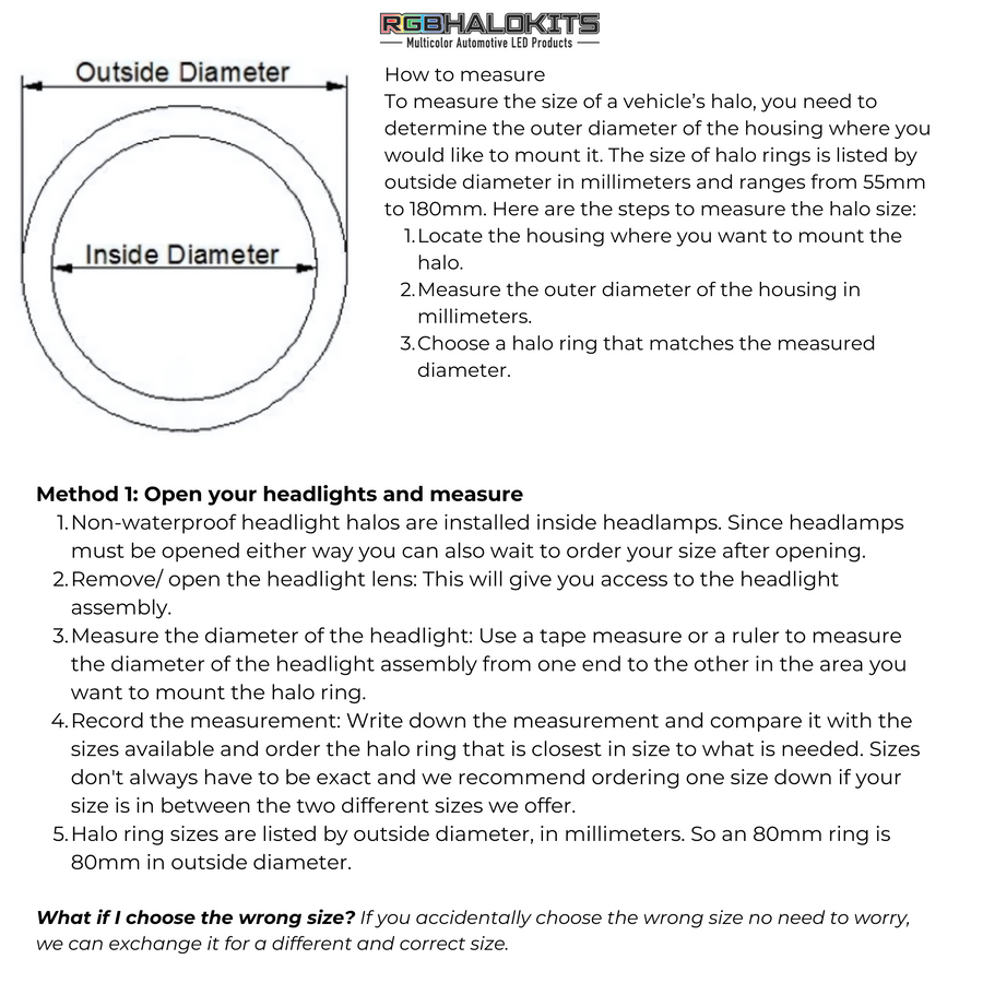 Multicolor LED Halo Rings | choose size – Custom Multicolor LED Lighting by RGB Halo Kits