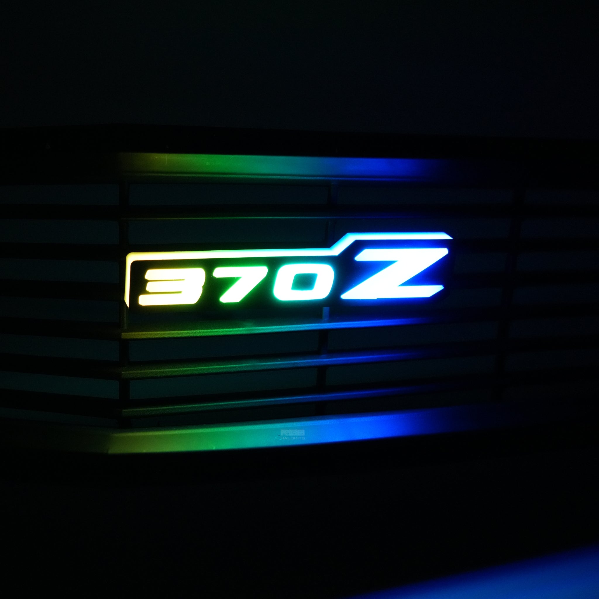 Nissan 370z LED Badge: (Multicolor Flow) – Custom Multicolor LED Lighting by RGB Halo Kits