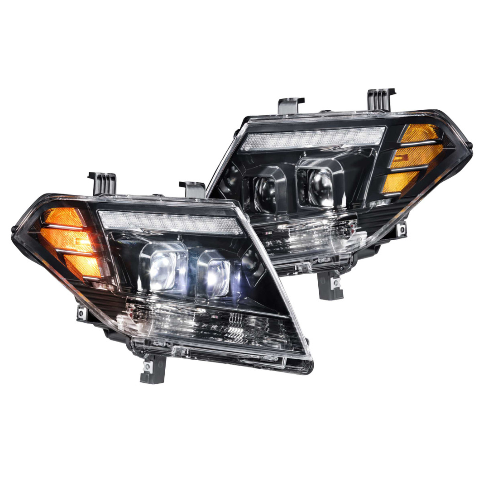 Nissan Frontier: Multicolor Flow Series Headlights (2009-2020) | XB Hybrid Morimoto – Custom Multicolor LED Lighting by RGB Halo Kits
